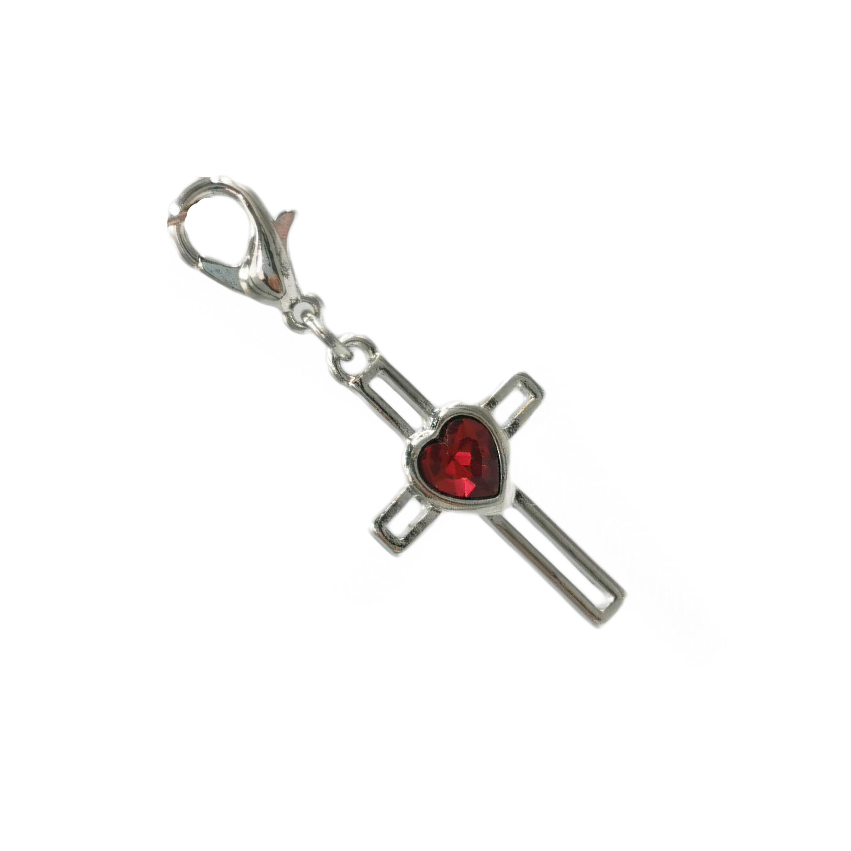 12 Pack: Charmalong™ Red Heart & Cross Charm by Bead Landing™