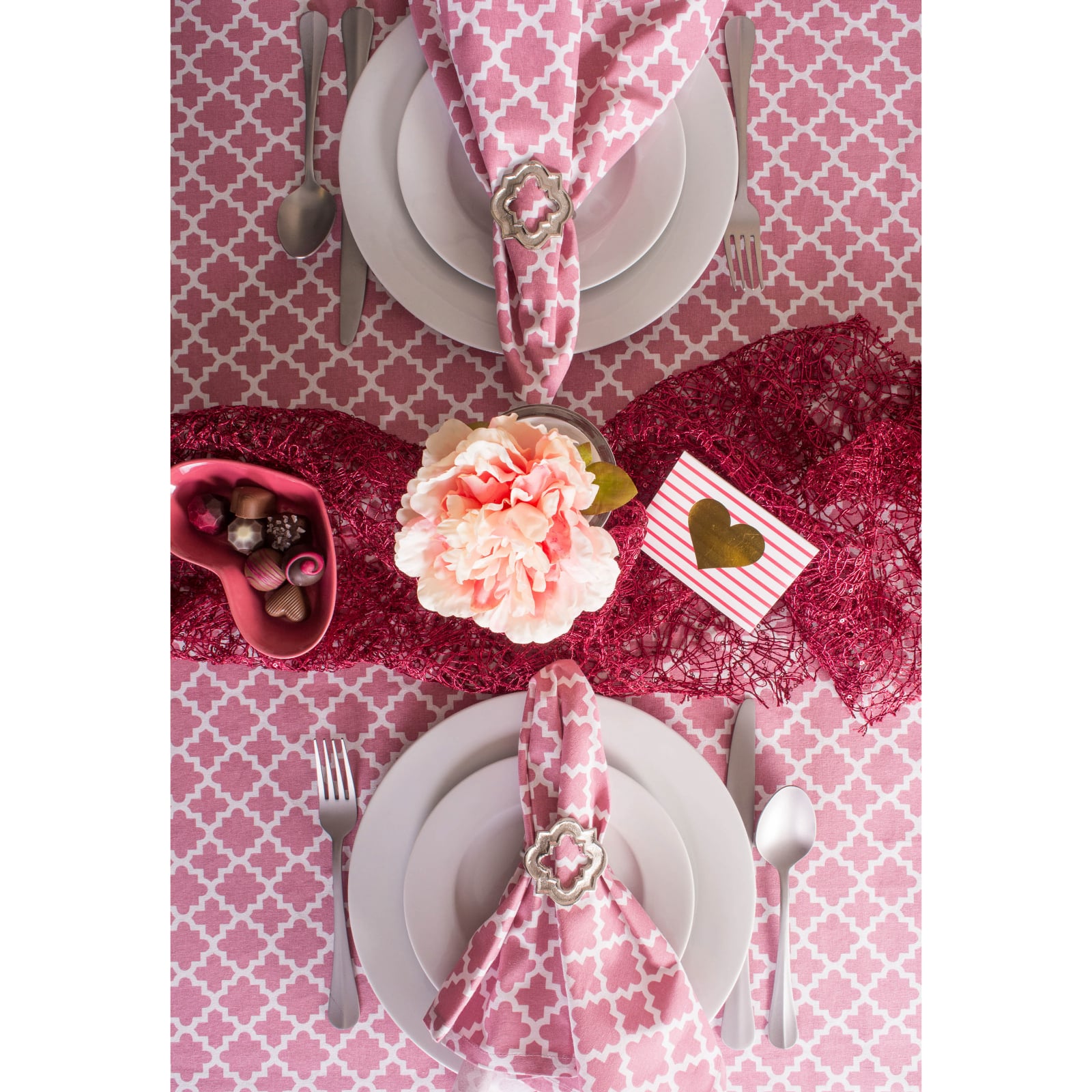 Rose Lattice Tablecloth 60" x 104"