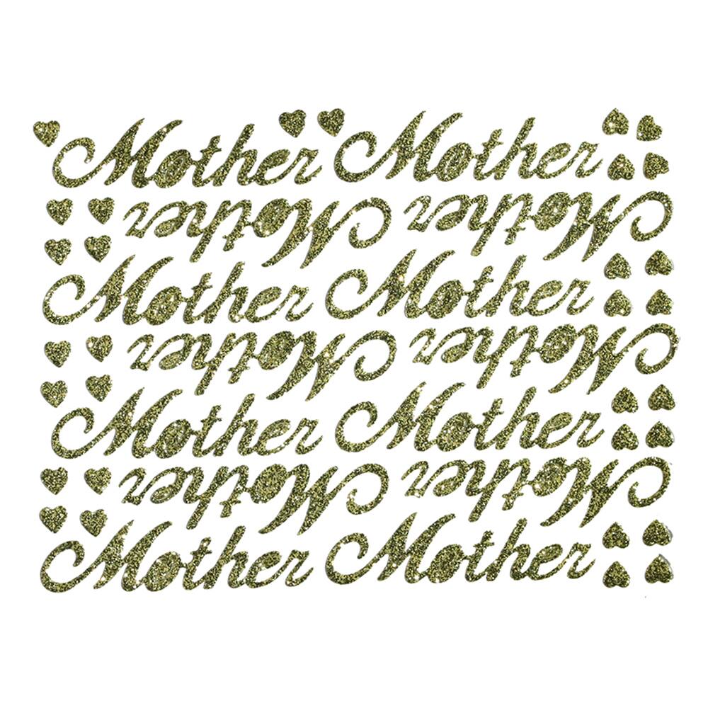 JAM Paper Mother Gold Script Floral Adhesive