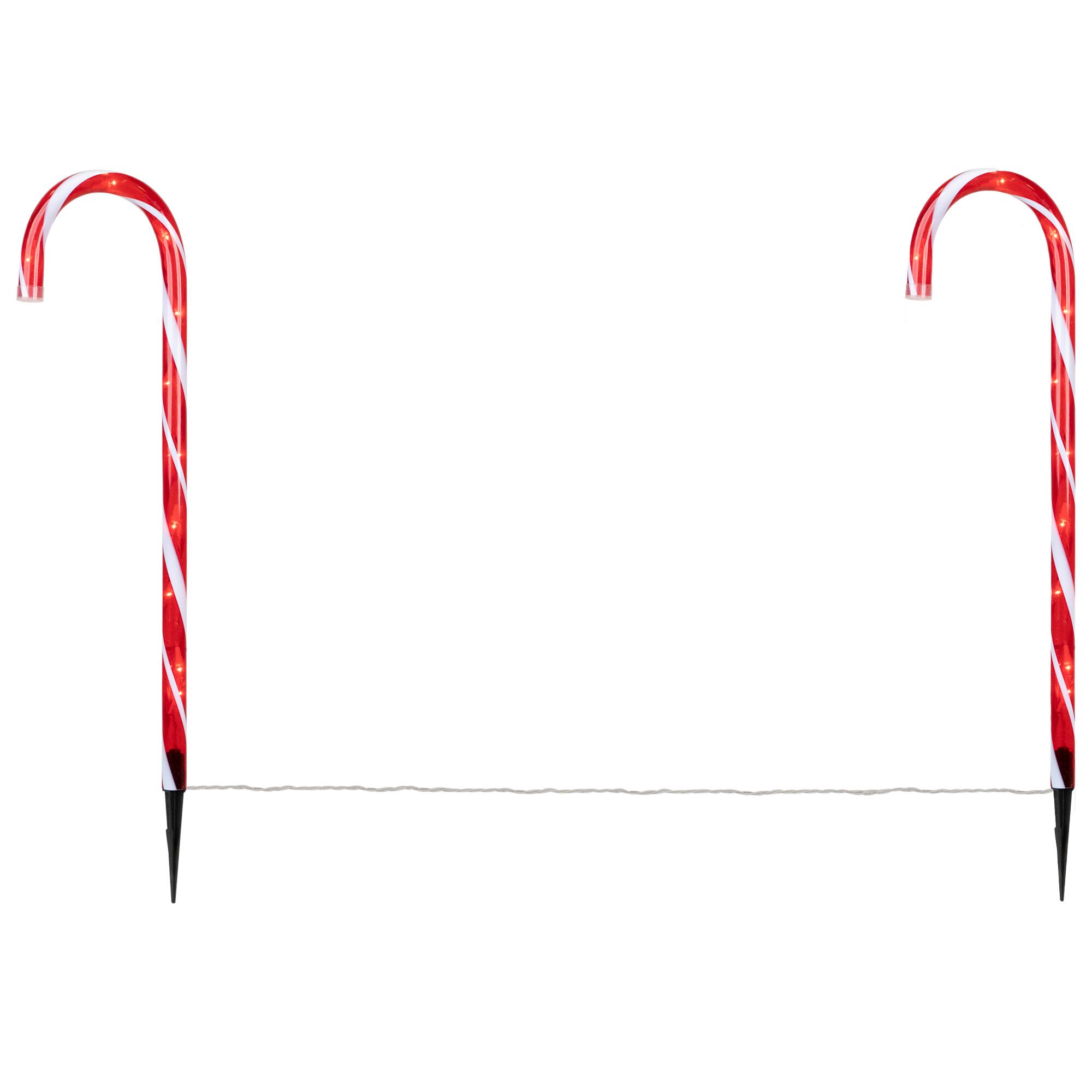 Candy Cane 8 Function Christmas Outdoor Pathway Markers - Set of 8