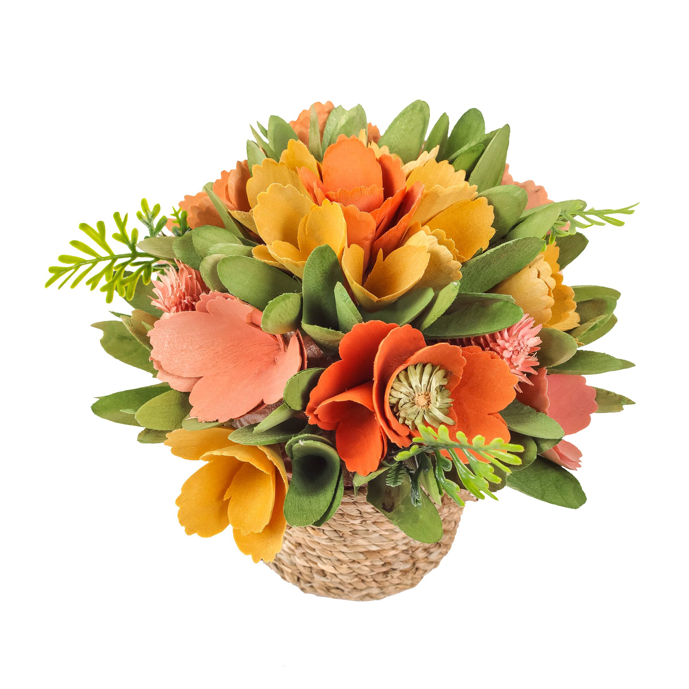 8" Spring Rope Basket Floral Bundle