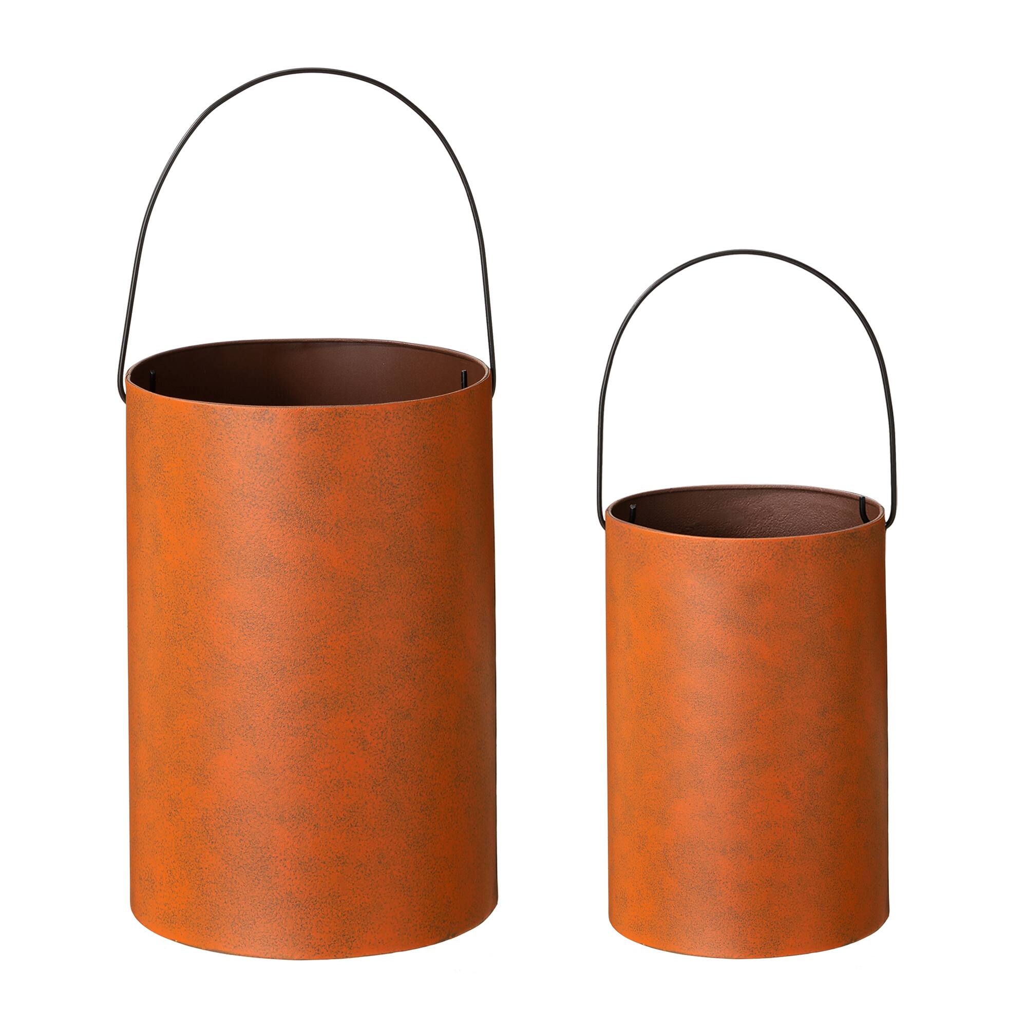 Glitzhome® Metal Cutout Pumpkin Bucket Set