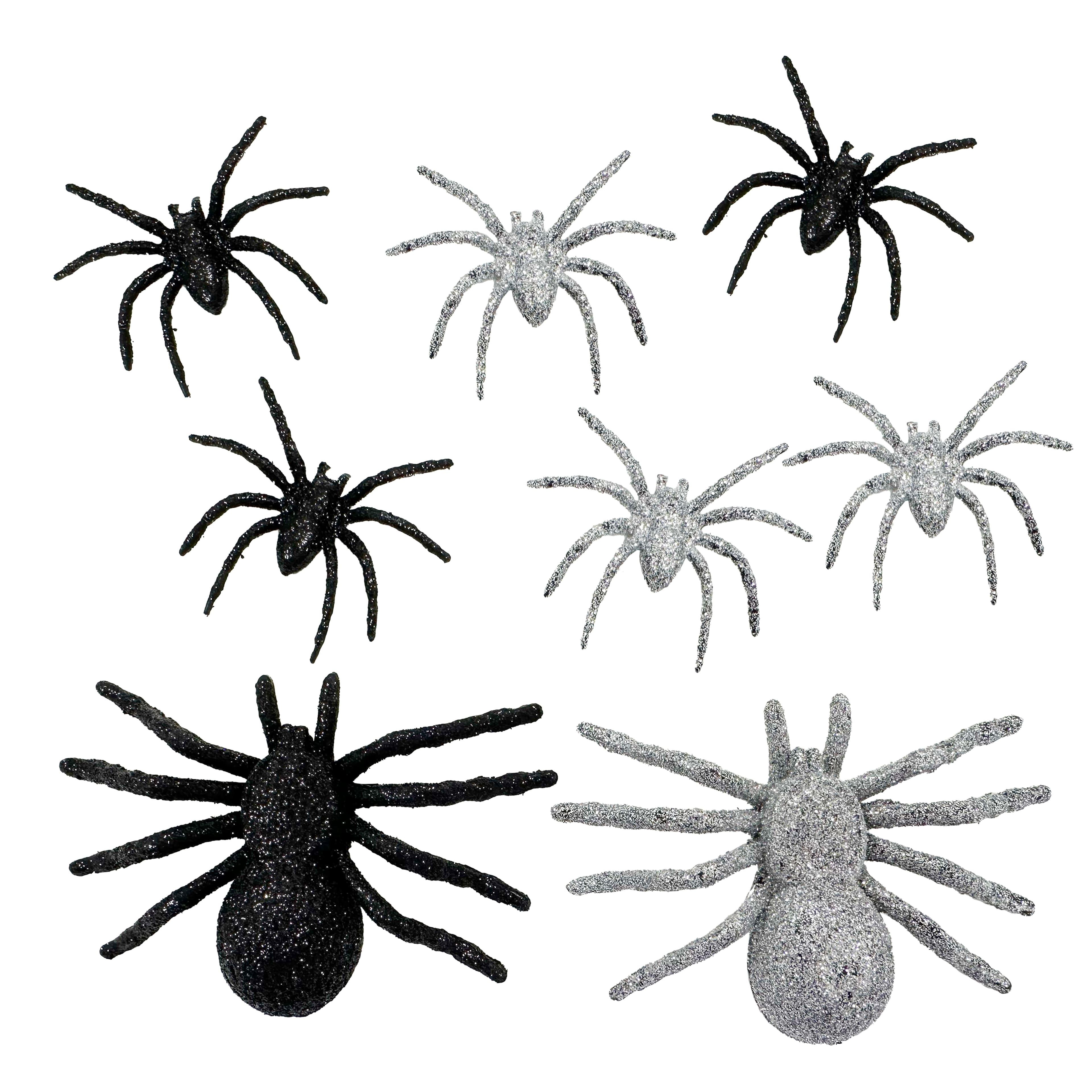 Black &#x26; Silver Glitter Spiders by Ashland&#xAE;