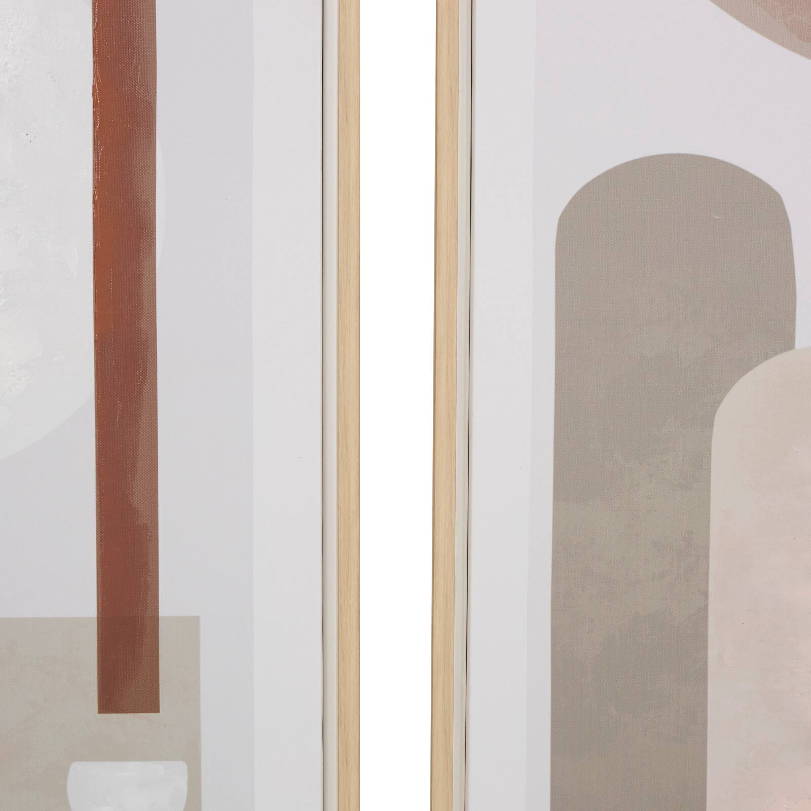 Pink Mid-Century Modern Abstract Framed Wall Art Set