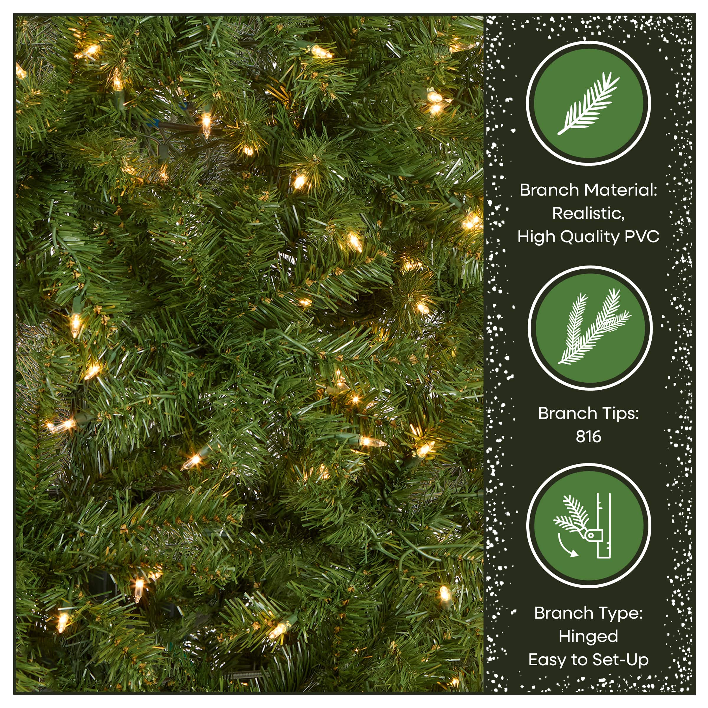 6.5ft. Pre-Lit North Valley® Spruce Artificial Christmas Tree, Clear Lights