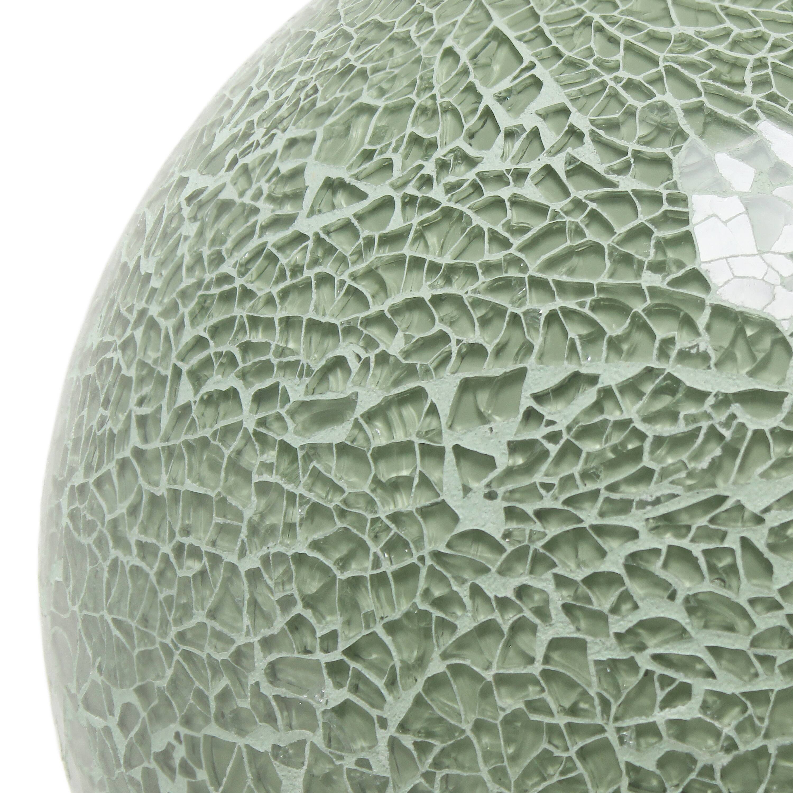 Simple Designs 8" Sage Green Mosaic Stone Ball Table Lamp