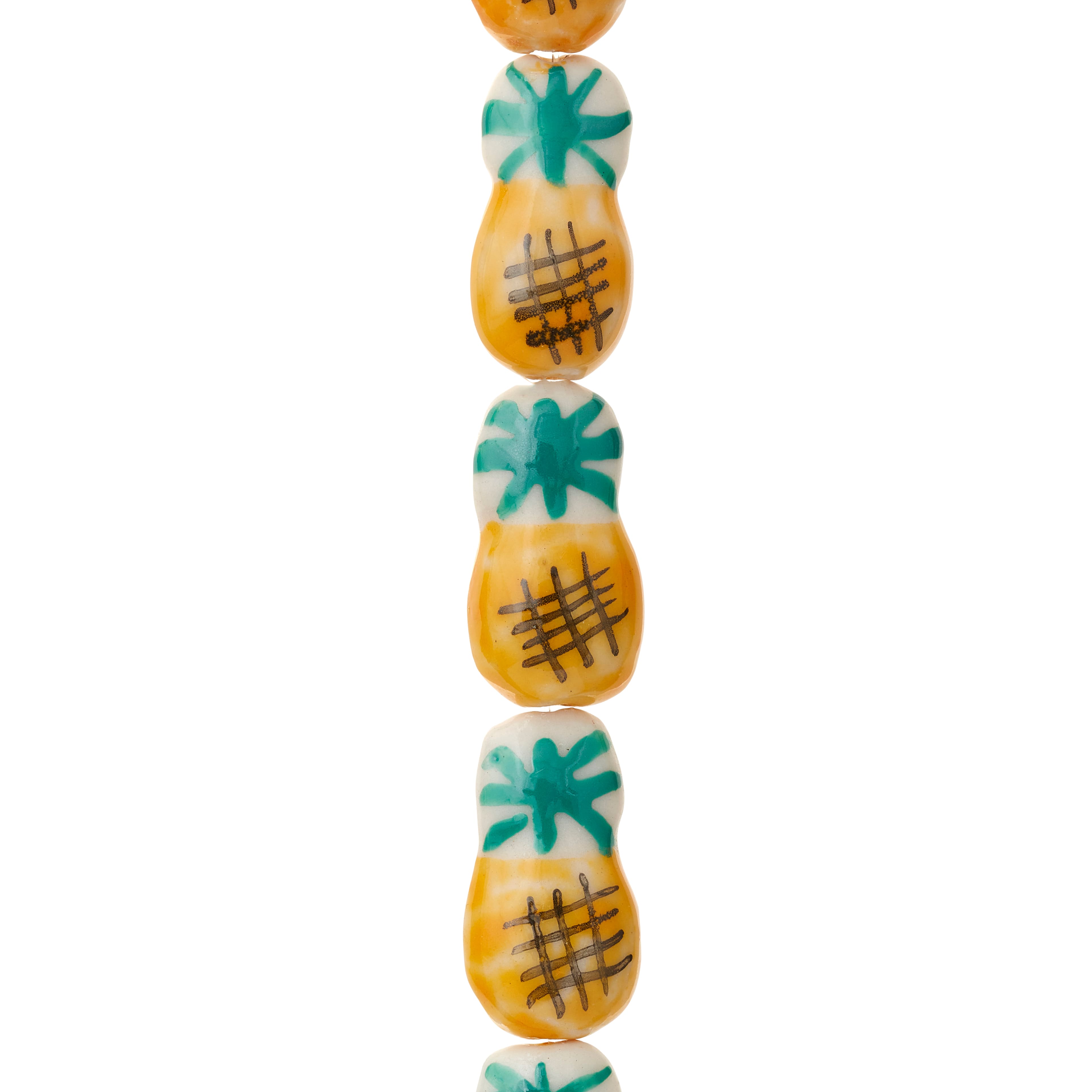Yellow Pineapple Ceramic Beads, 21mm by Bead Landing&#x2122;