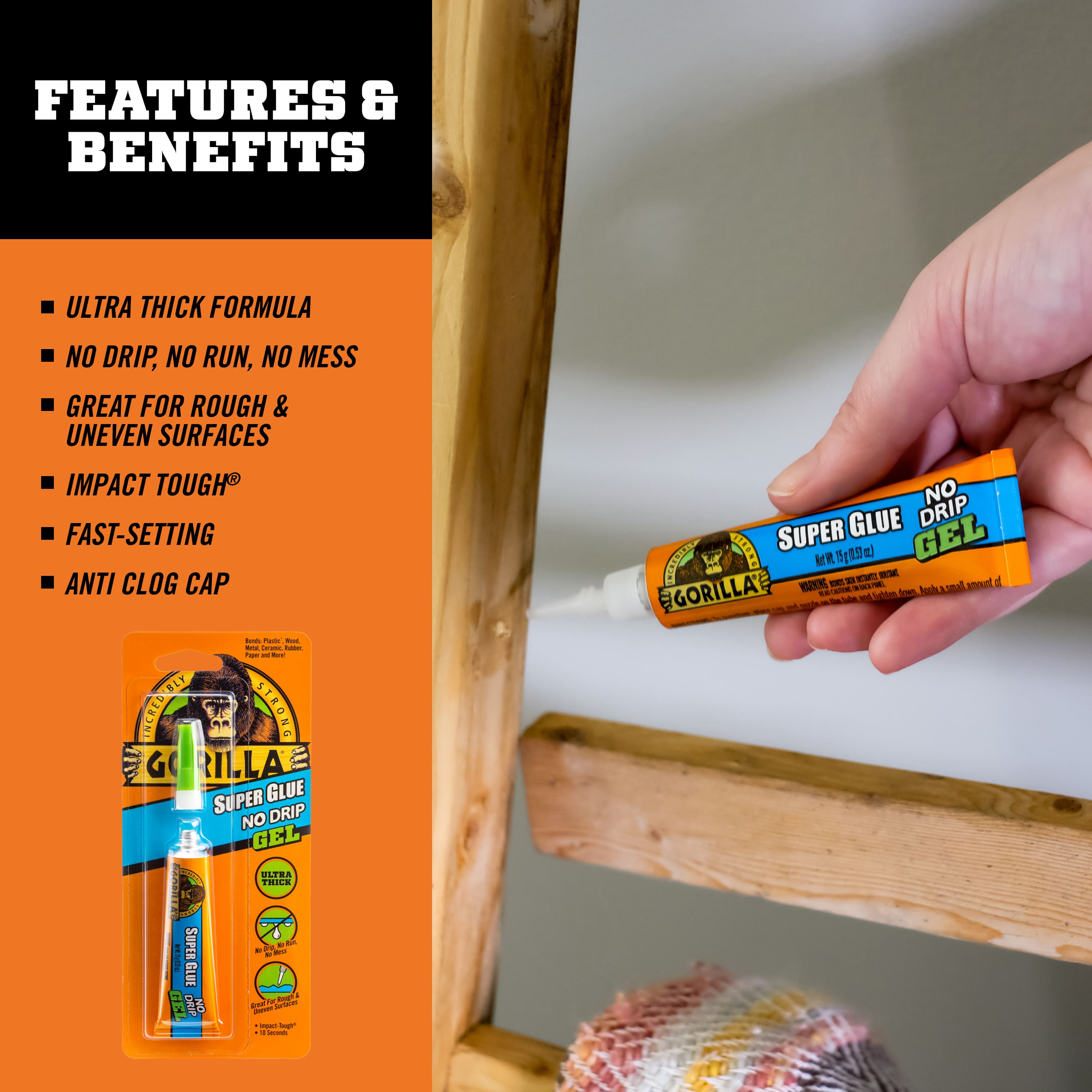 Gorilla® No Drip Gel Super Glue