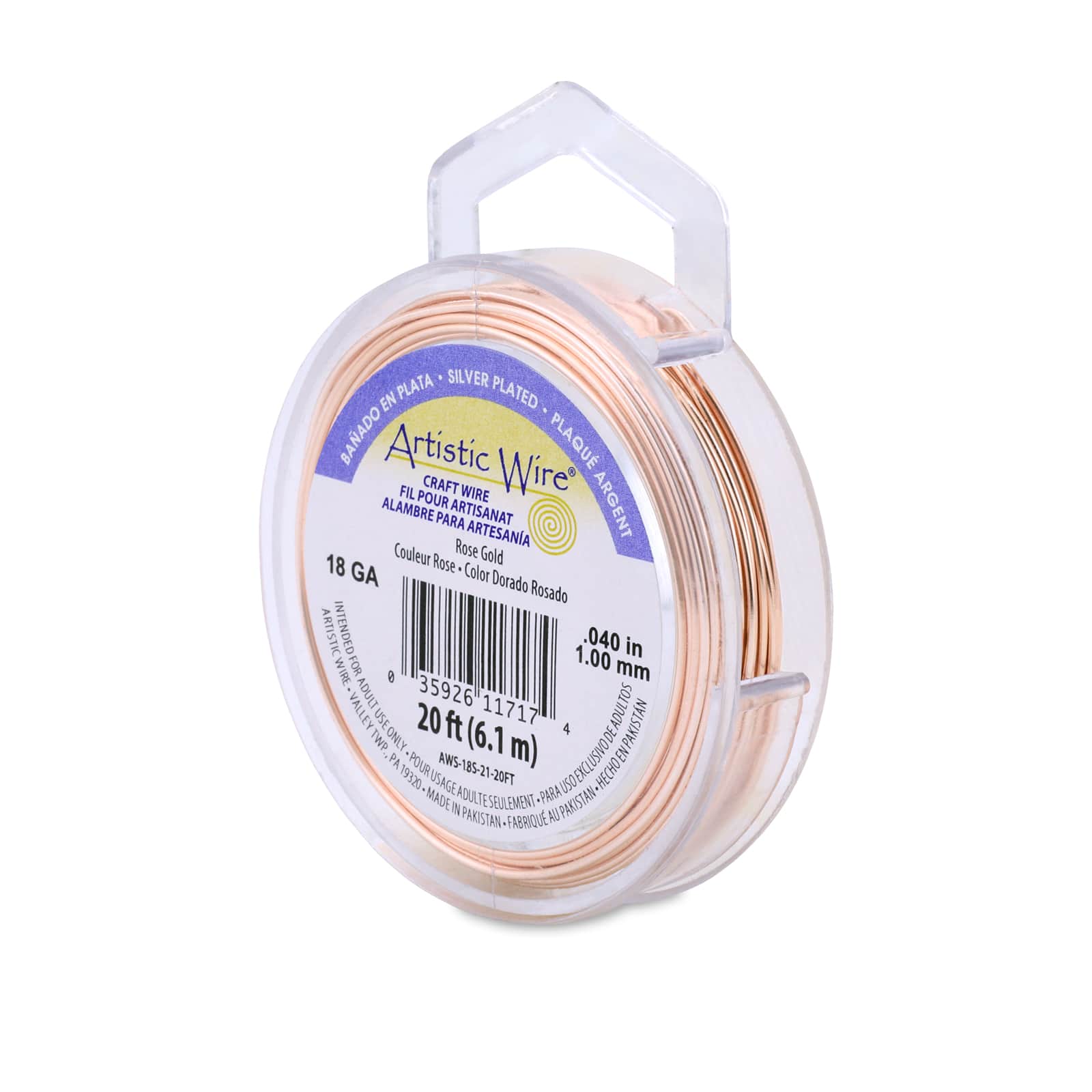 Artistic Wire® 18 Gauge Silver Plated Tarnish Resistant Colored Copper Craft Wire, 20ft.