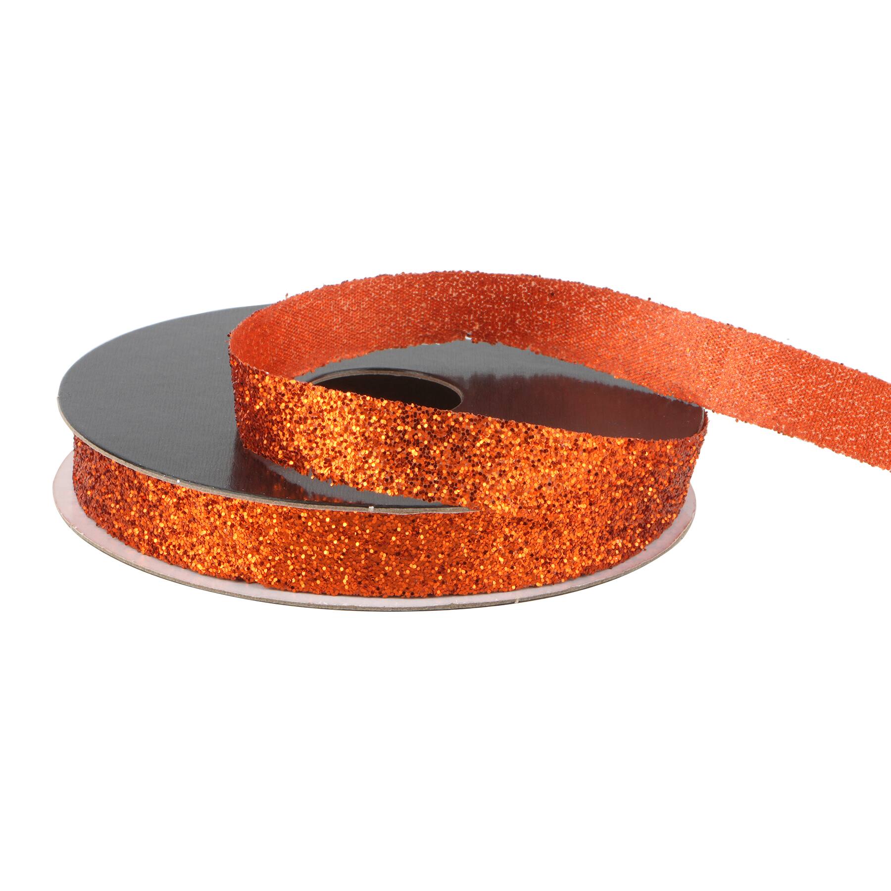 3/8" x 4yd. Orange Glitter Ribbon by Celebrate It® Halloween