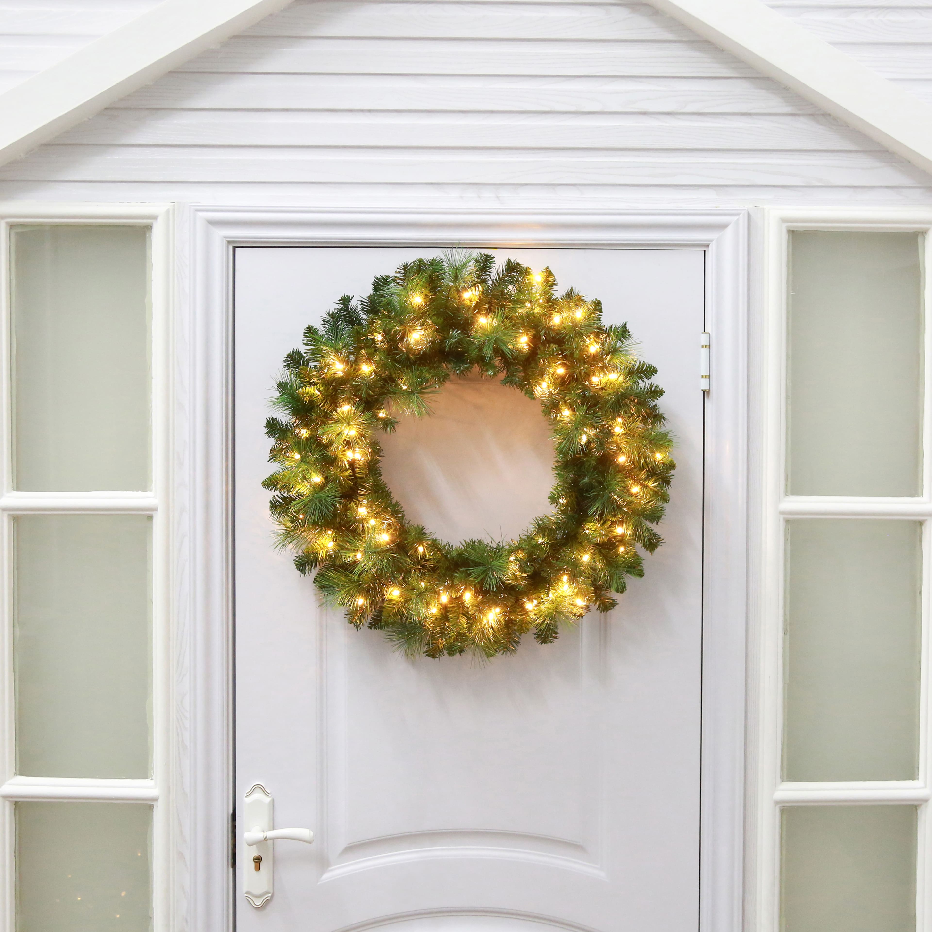 30&#x22; Pre-Lit Mixed Pine Wreath by Ashland&#xAE;