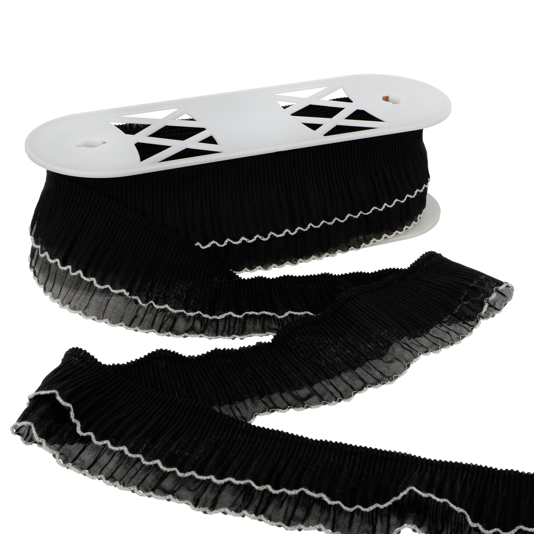 2.6&#x22; Black with White Scallop Ruffle Trim by Celebrate It&#xAE;