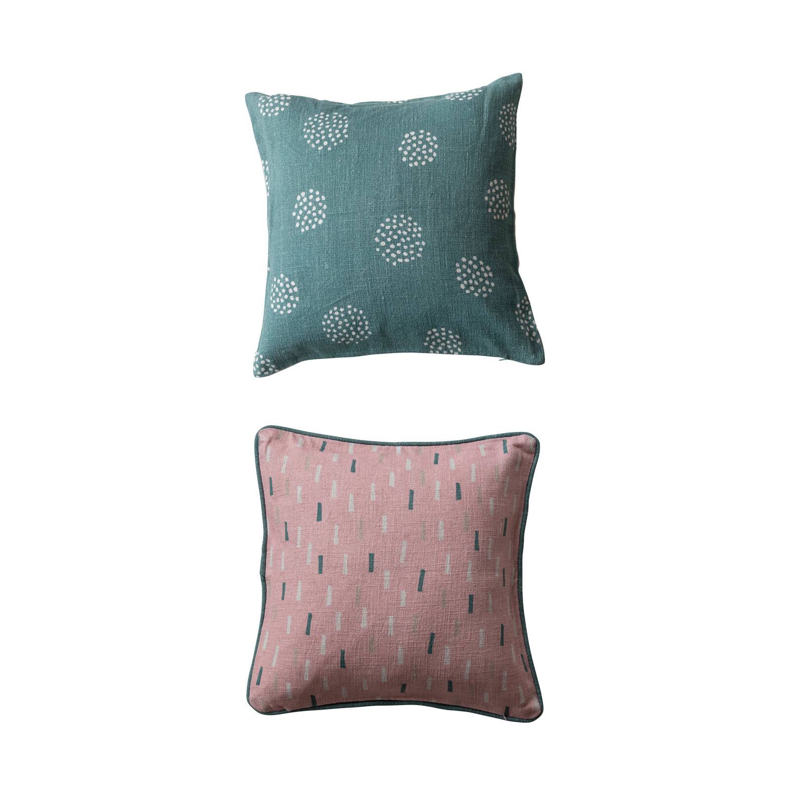 Hello Honey&#xAE; 18&#x22; Poinsettia Christmas &#x26; Ornament Linen Blend Pillow Set