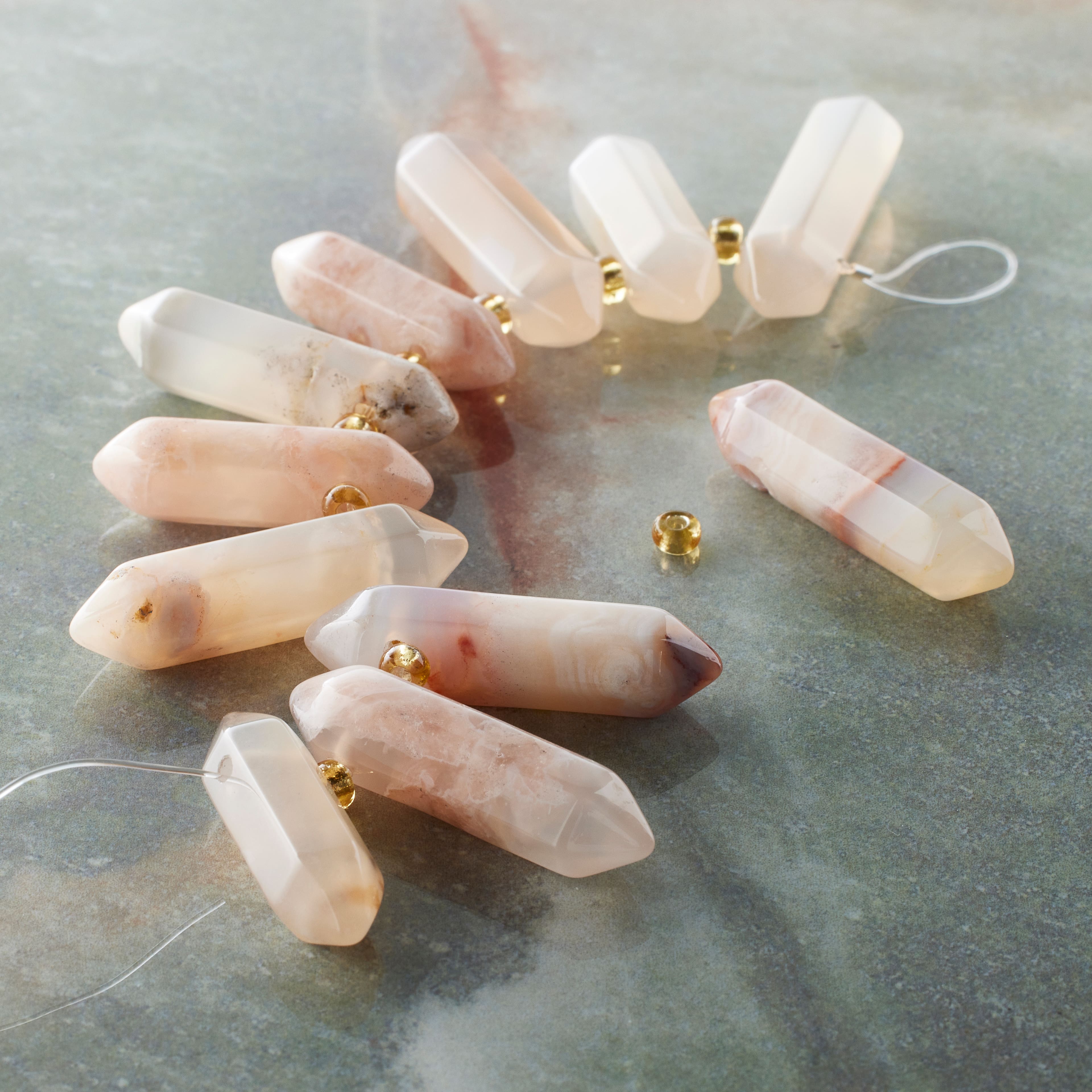 6 Packs: 11 ct. (66 total) Pink Agate Spike Beads by Bead Landing™
