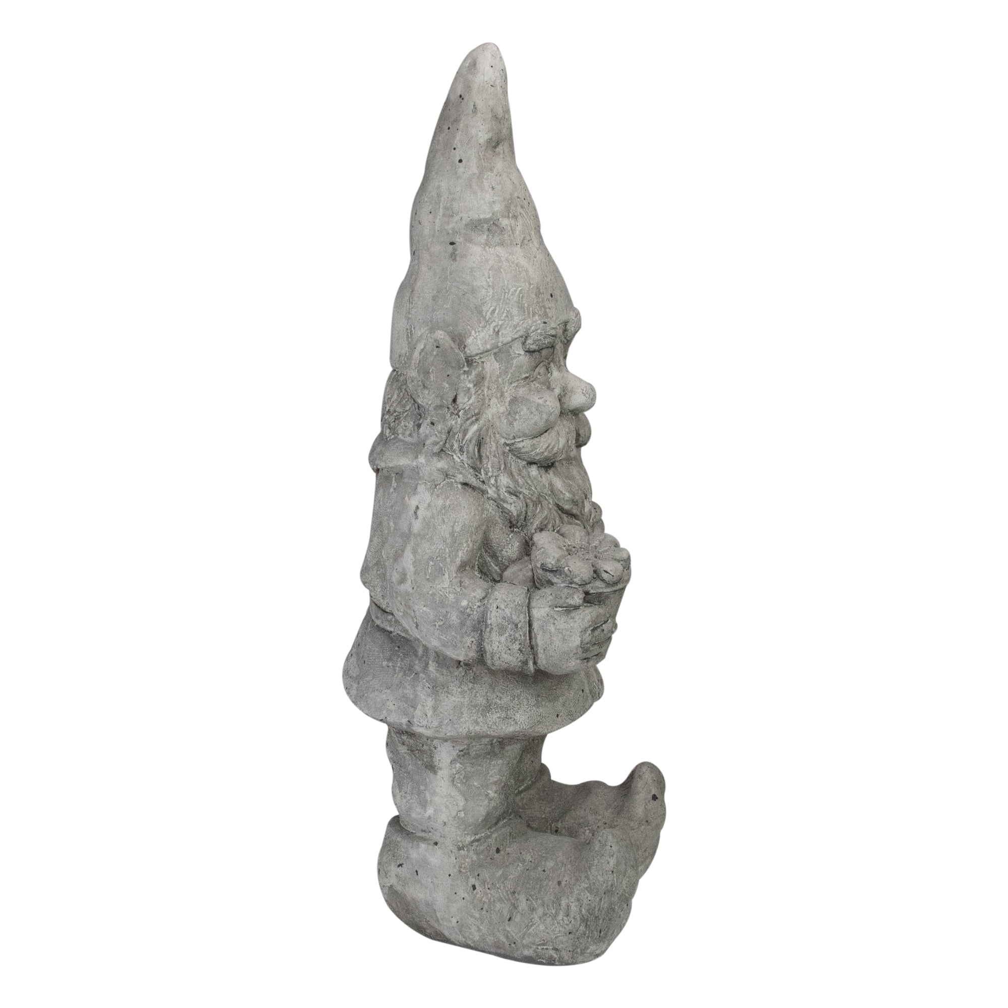 18.5&#x22; Gray Gardener Gnome Outside Statue