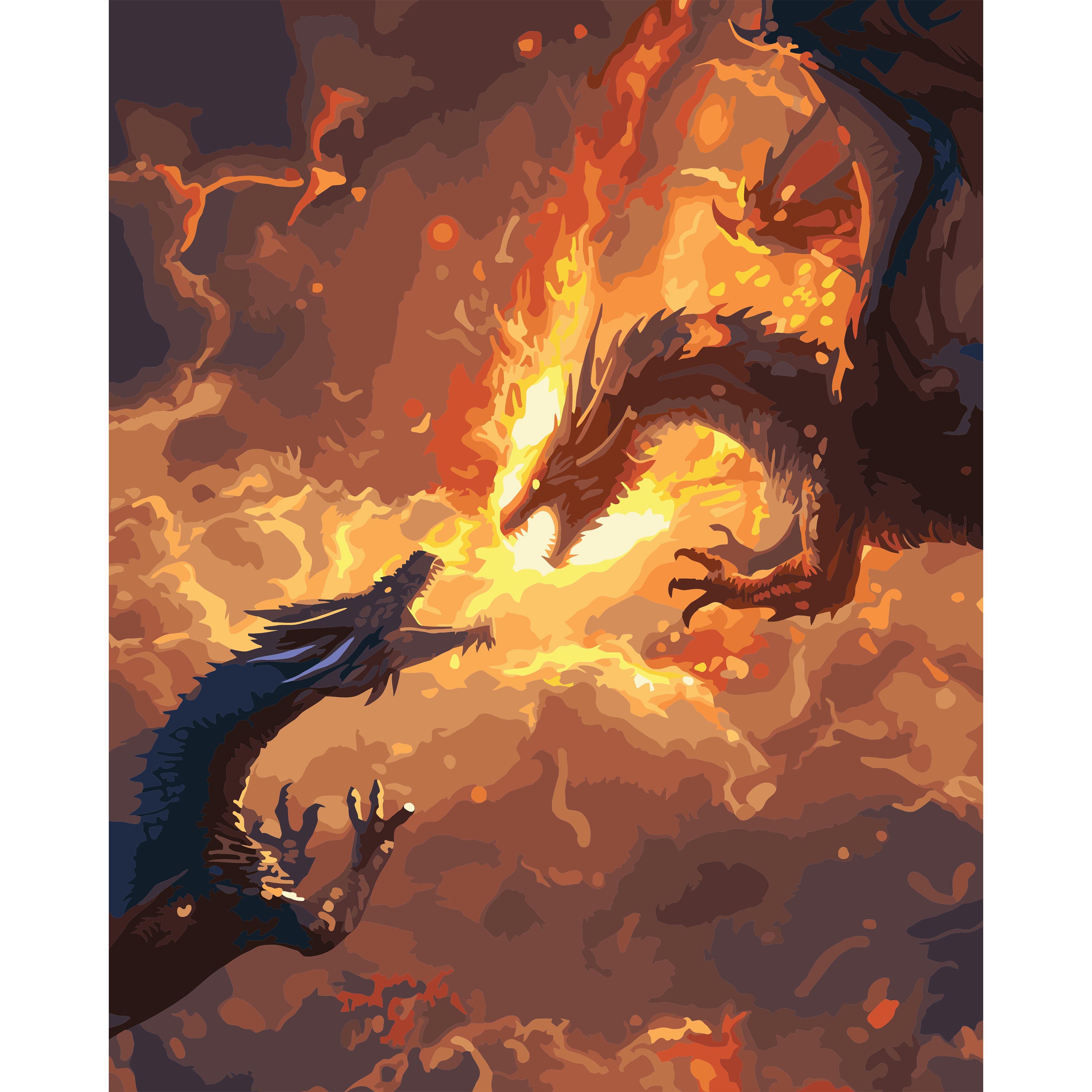16&#x22; x 20&#x22; Dragon Battle Paint-by-Number Kit with Wood Display Hanger by Artist&#x27;s Loft&#xAE;