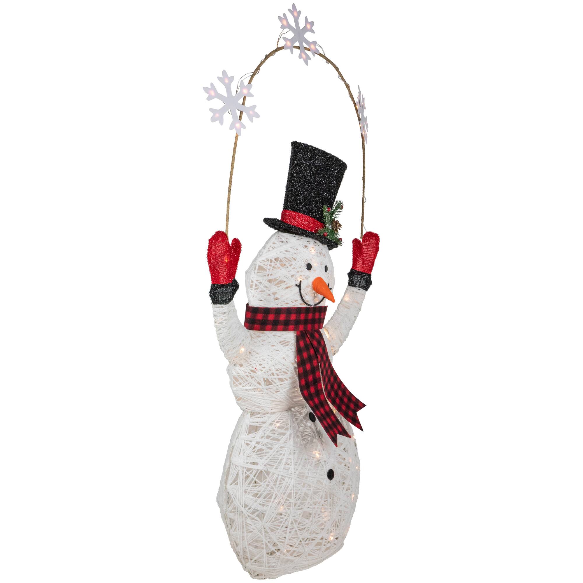 5ft. LED Snowman Holding Snowflakes Outdoor Christmas Decoration