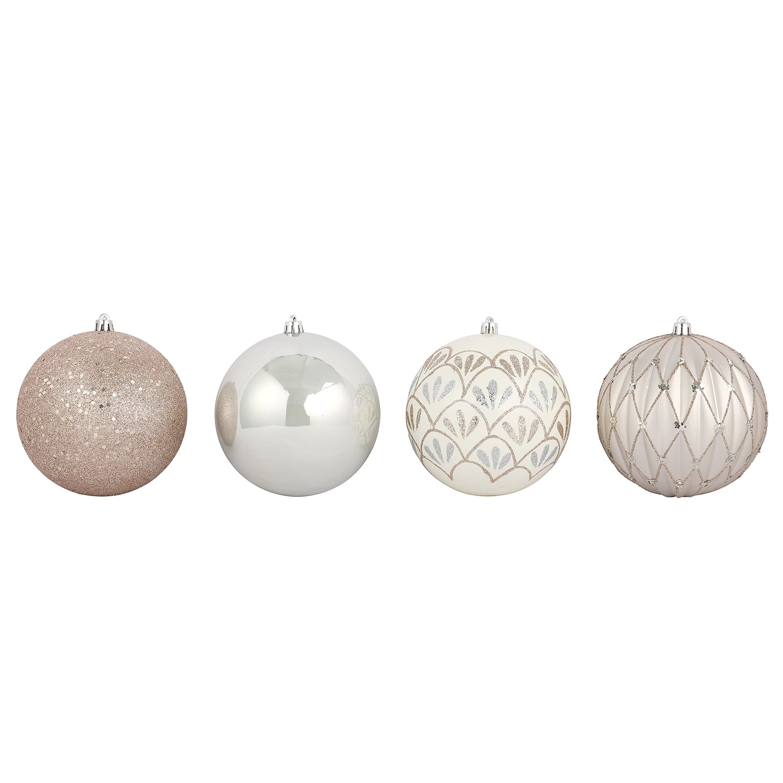 Assorted 4 Pack 4.7&#x22; Champagne &#x26; Silver Shatterproof Ball Ornaments, 1pc. by Ashland&#xAE;