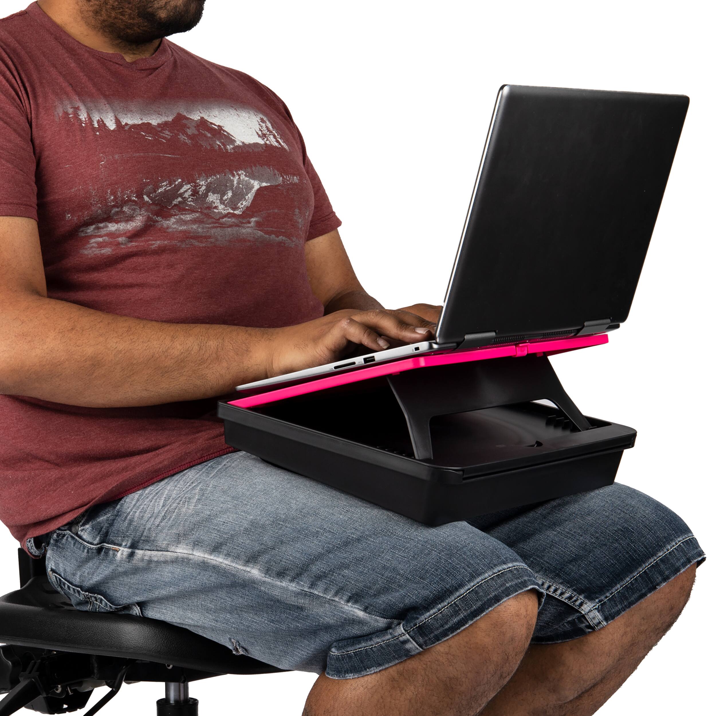 Mind Reader 15" Adjustable Lap Desk with Storage & BuiltIn Cushion