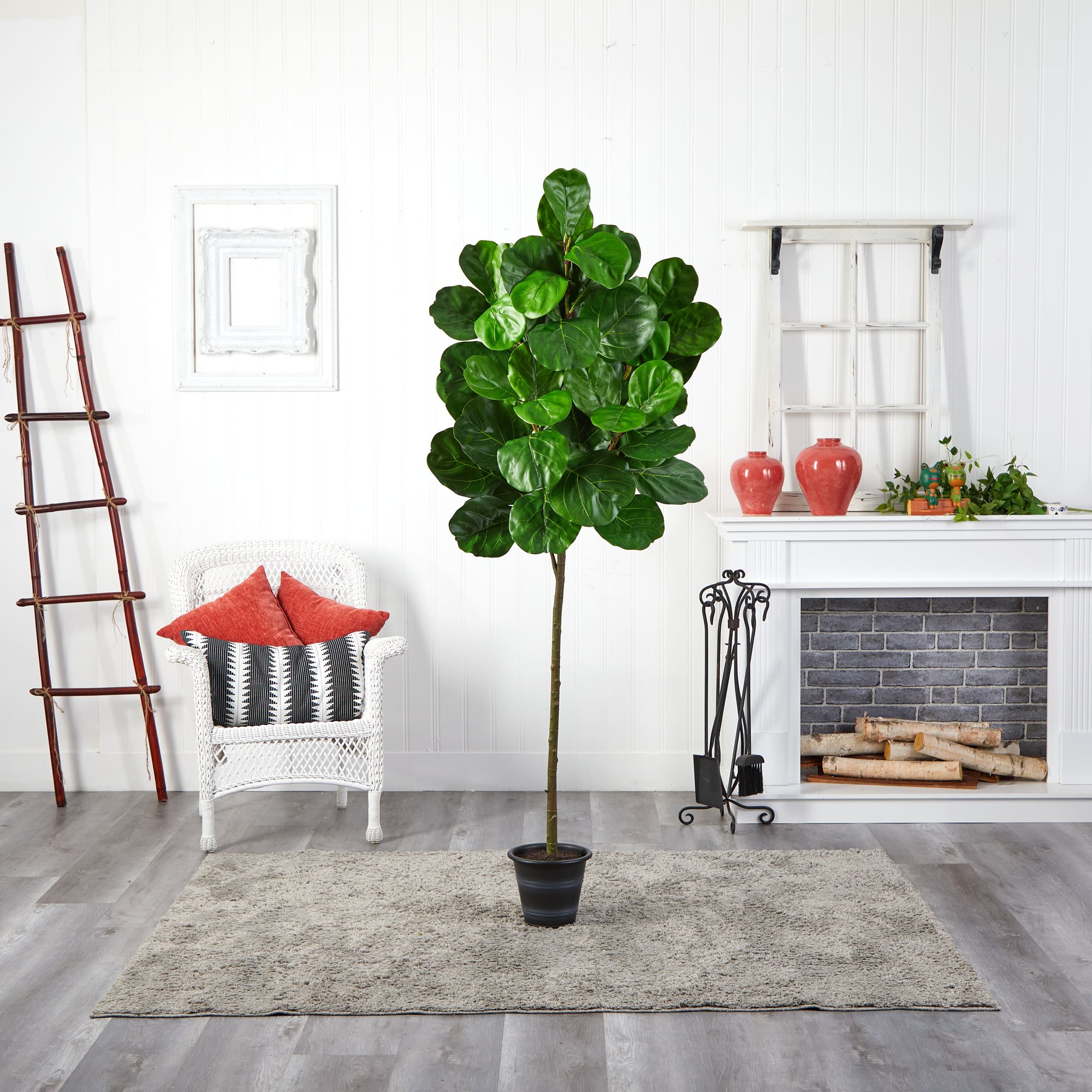6.5ft. Fiddle Leaf Artificial Tree with Decorative Planter