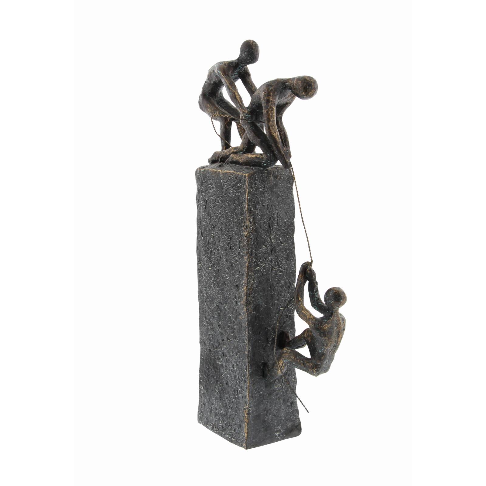 Grey Polystone Sculpture, Rock Climber 17&#x22; x 7&#x22; x 3&#x22;