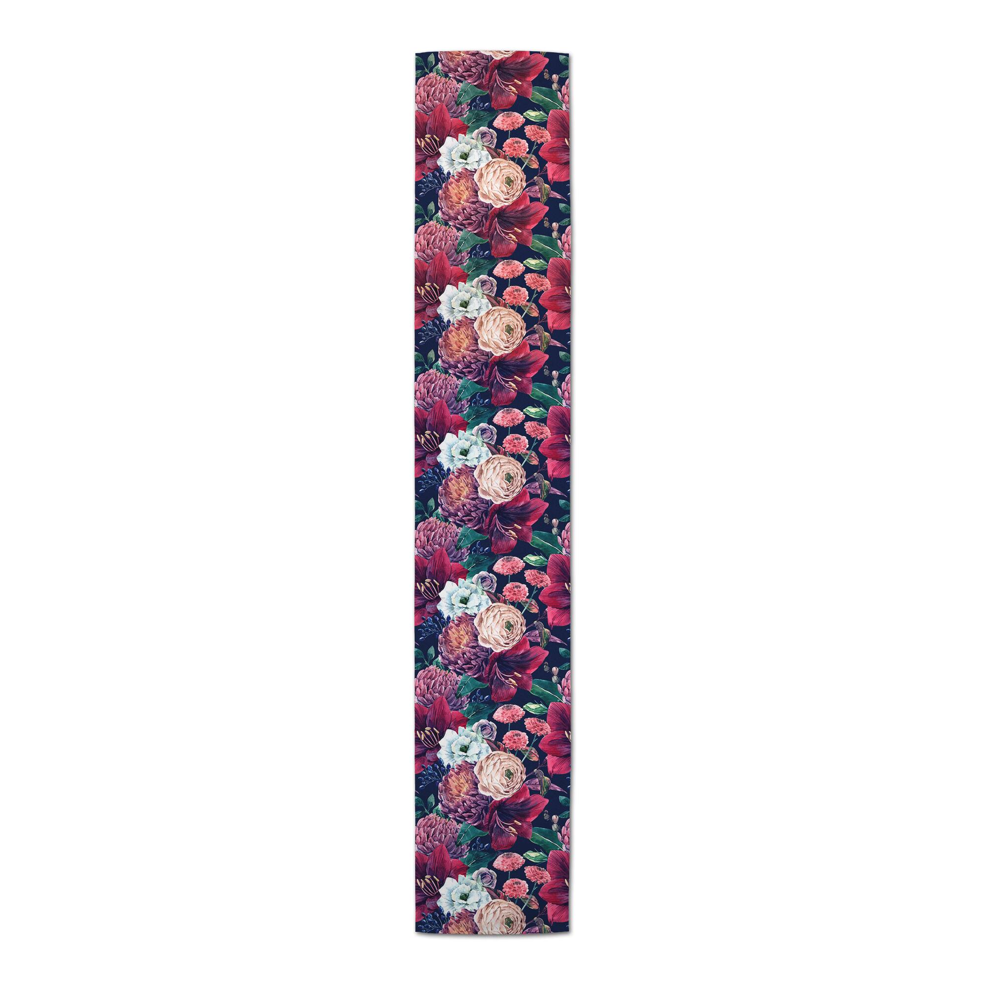 Pink & Red Floral Outdoor Table Runner