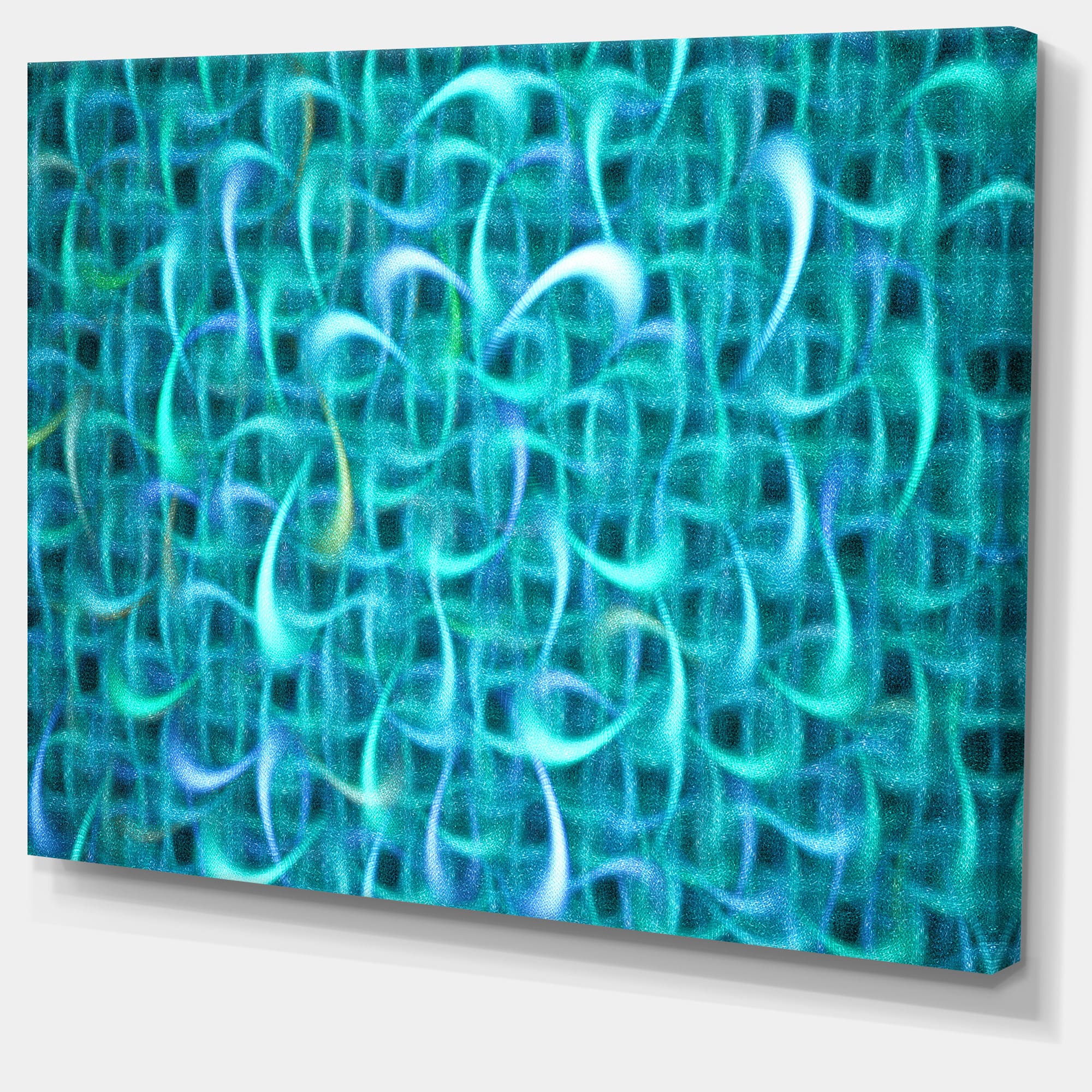 Designart - Turquoise Watercolor Fractal Pattern - Abstract Art on Canvas