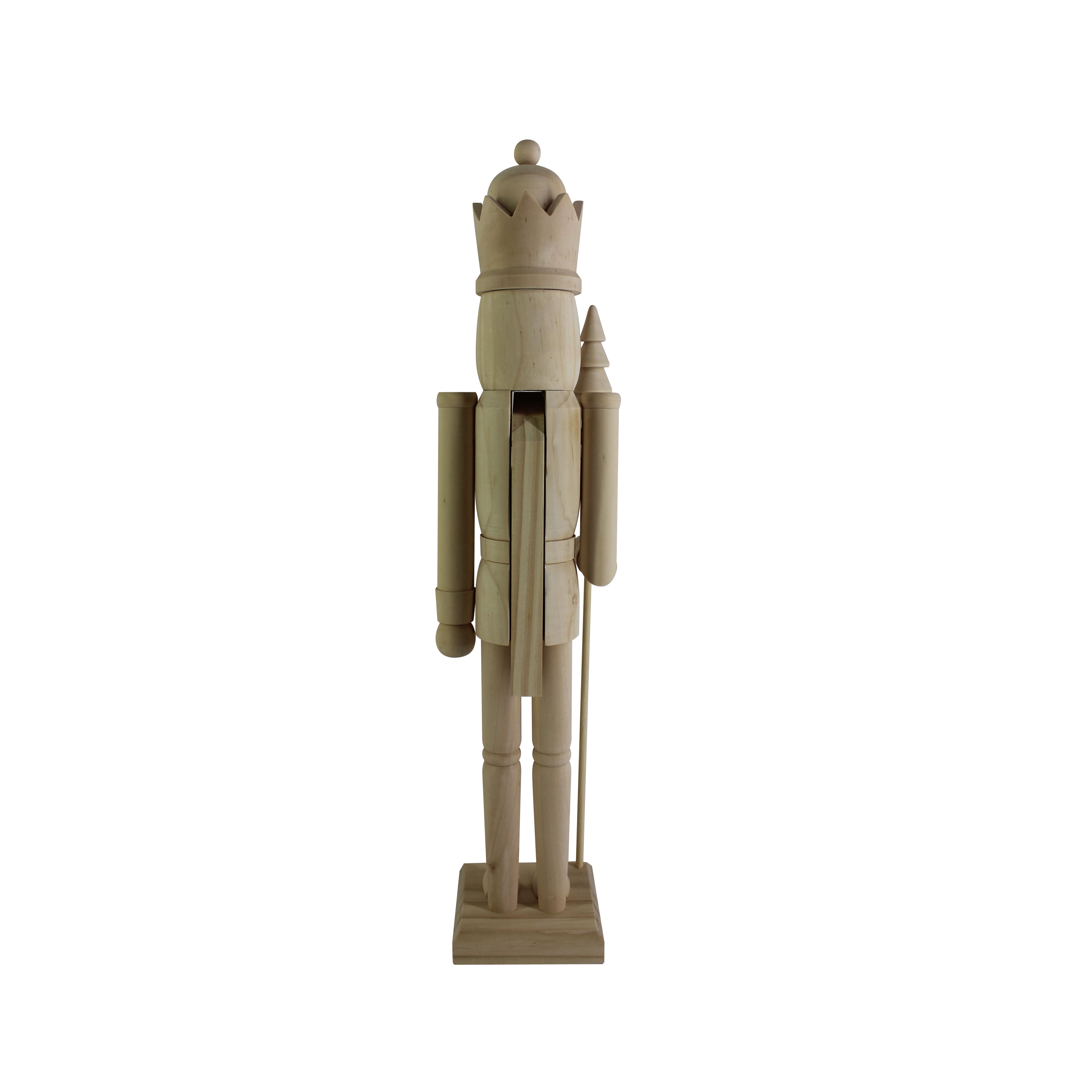 24&#x22; King with Tree DIY Pinewood Nutcracker by Make Market&#xAE;