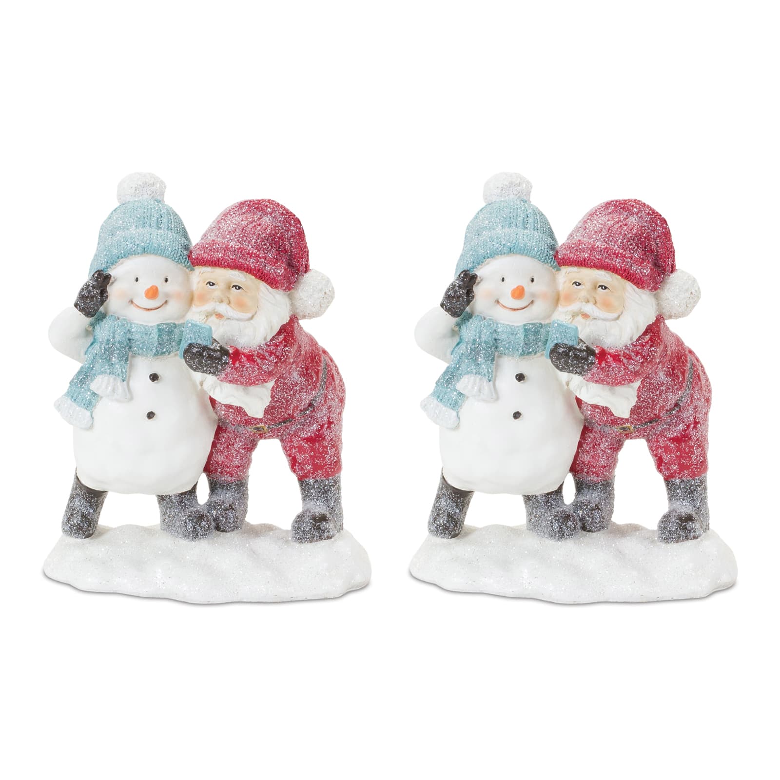 2 Pairs Children's Christmas Acrylic Santa Claus & Snowman Pendant