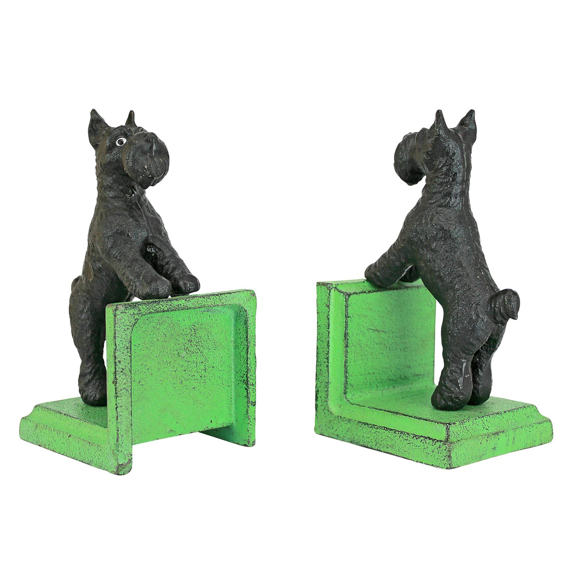 6" Over the Fence Scotty Dog Cast Iron Bookend Set