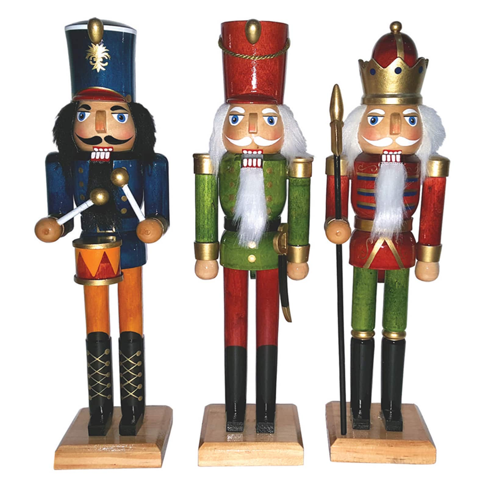 Santa's Workshop 12" Natural Wood Nutcracker Set | Michaels