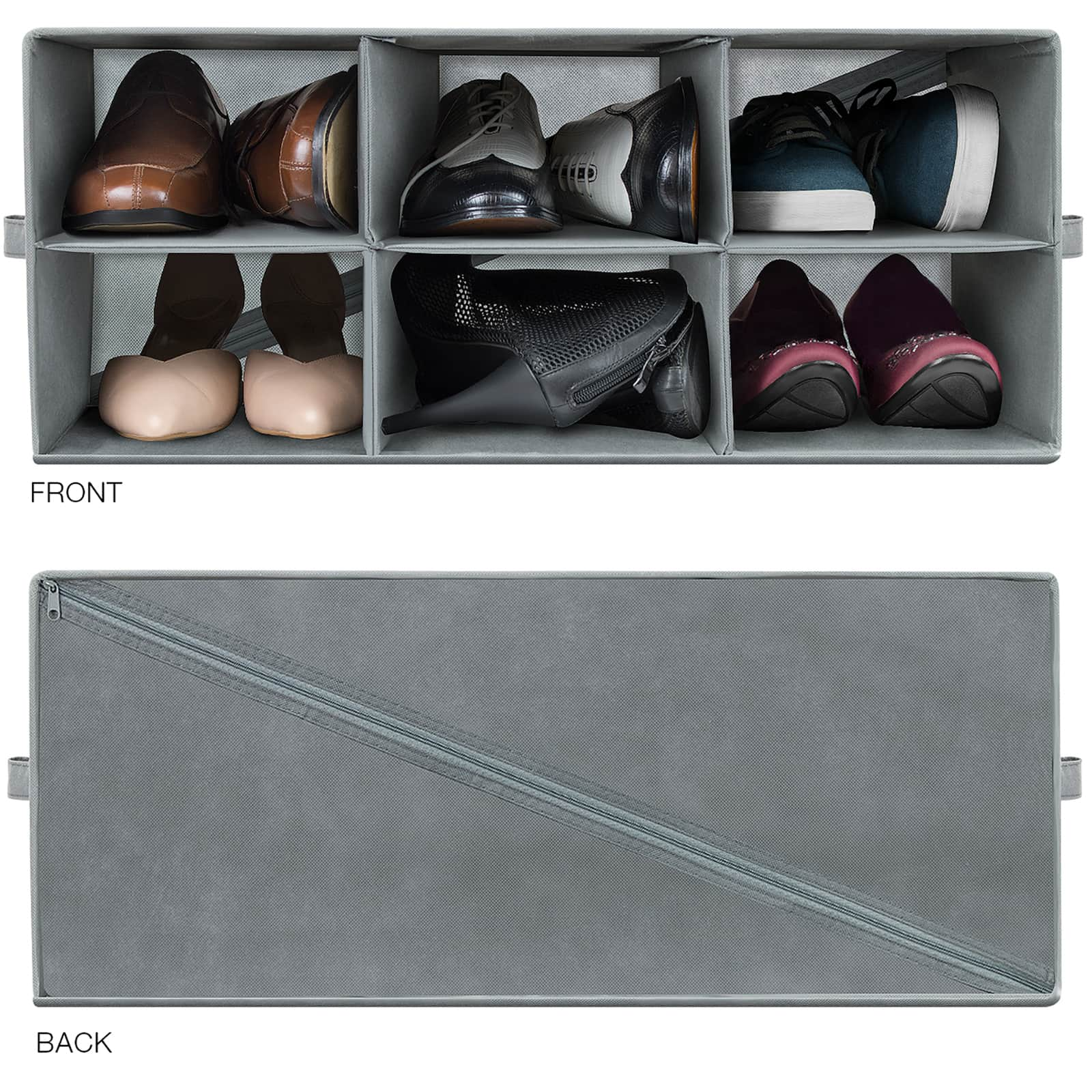 Sorbus 25&#x22; Gray Shoe Organizer Bin