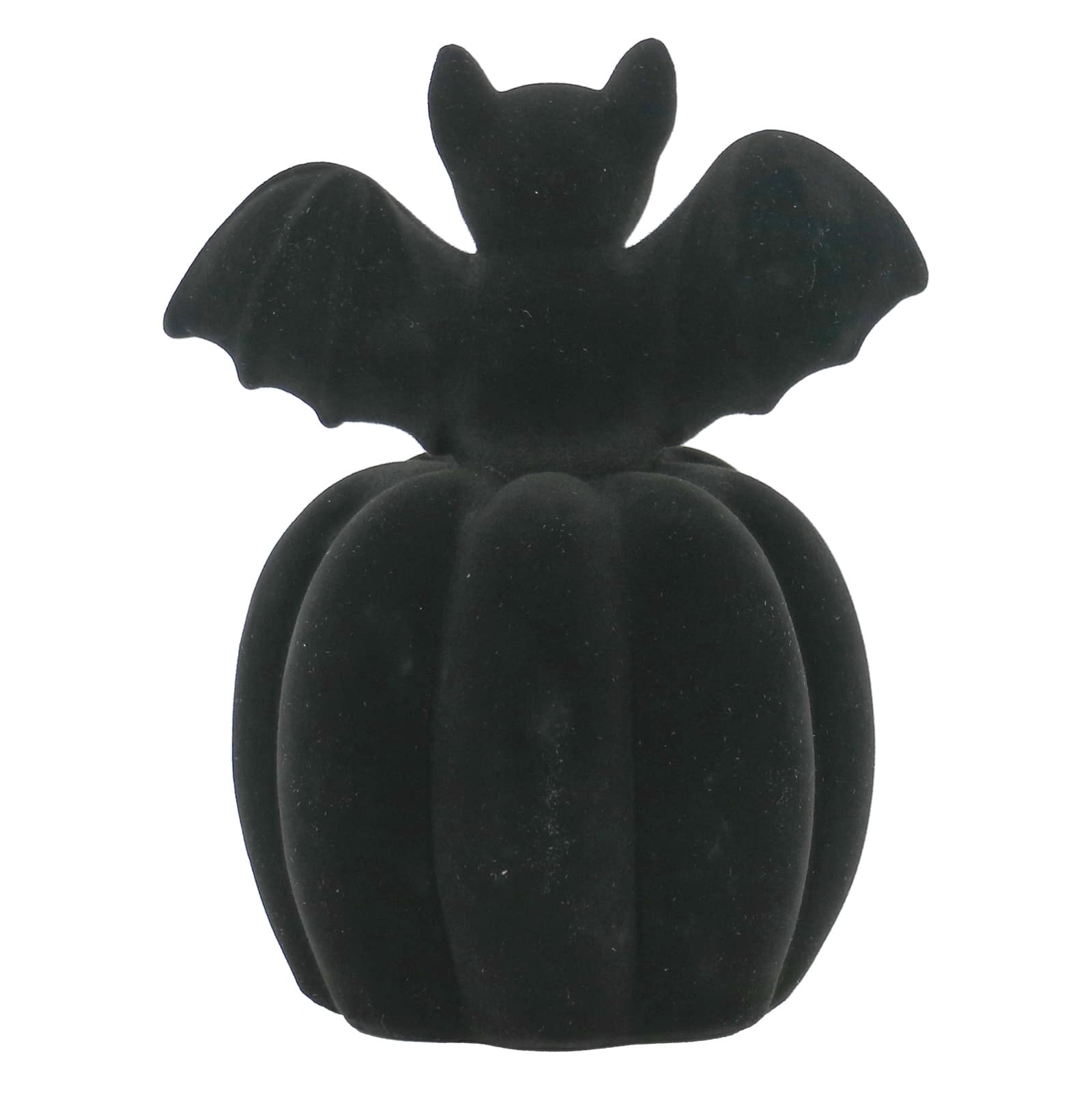 6.5&#x22; Flocked Bat on Jack-O&#x27;-Lantern Tabletop Accent by Ashland&#xAE;