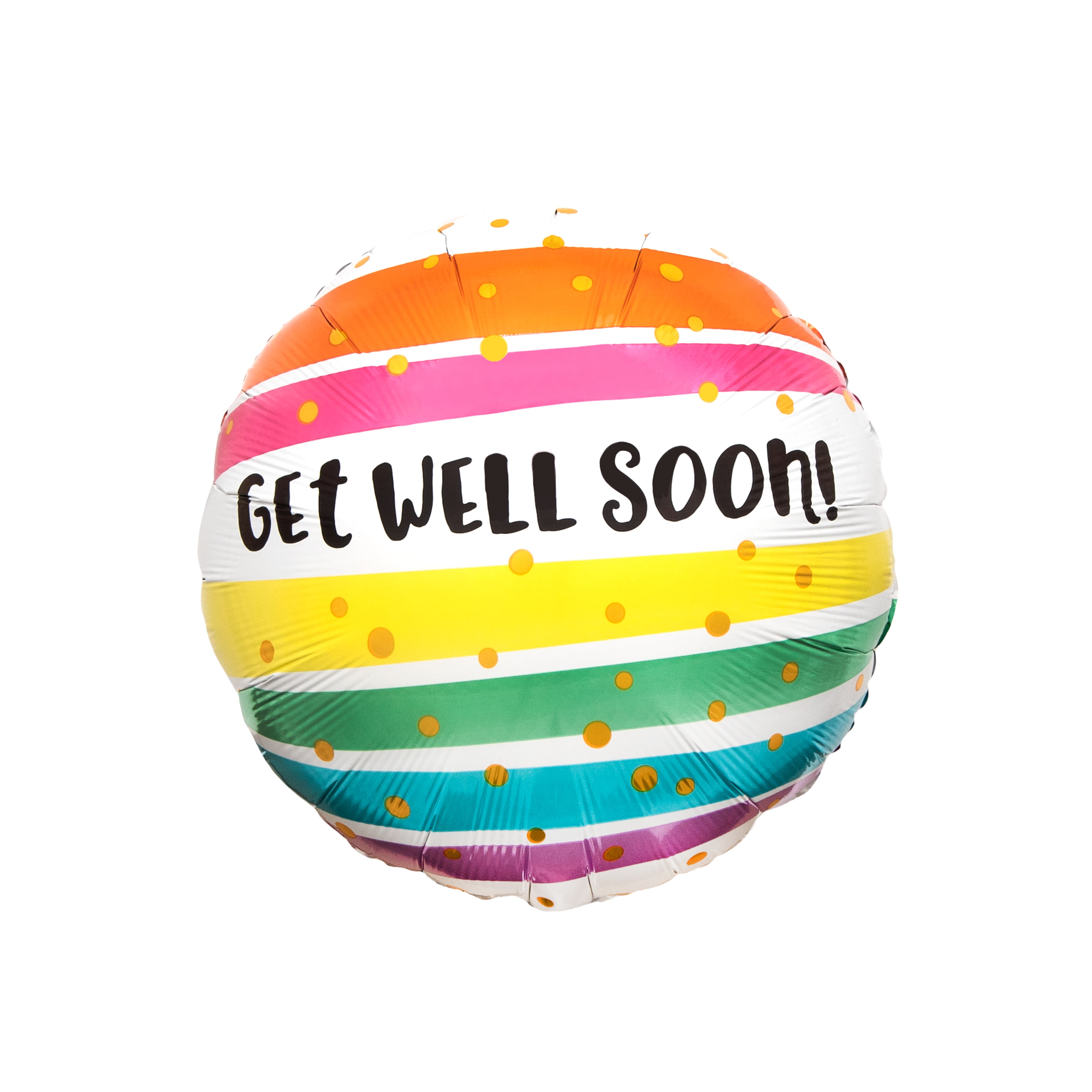 17" Get Well Soon Striped Foil Balloon