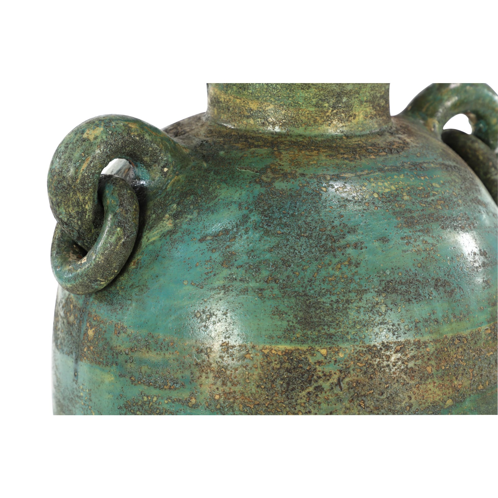 23&#x22; Green Ceramic Rustic Vase