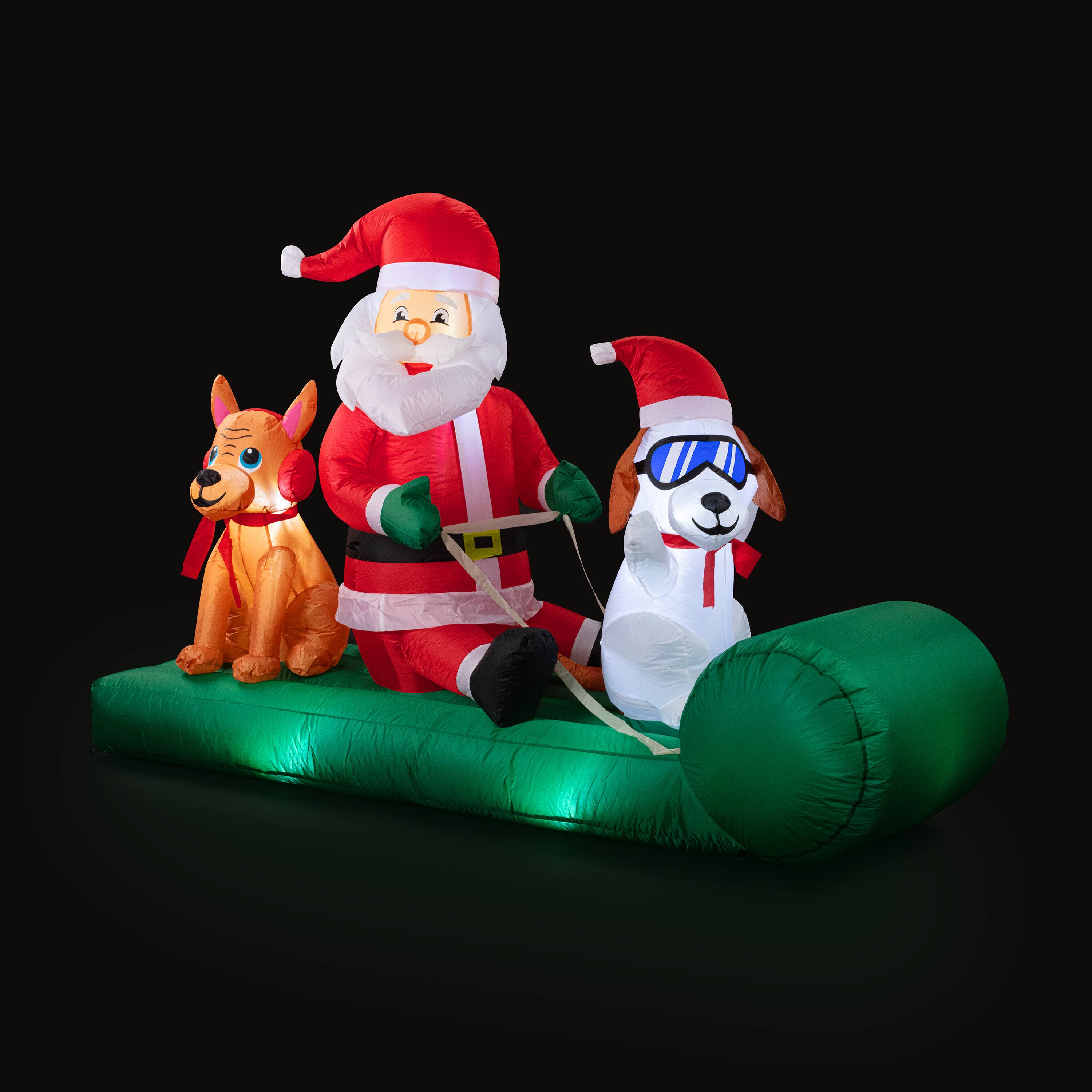 Mr. Christmas 8ft. Santa&#x27;s Dog Sled Outdoor Lit Inflatable