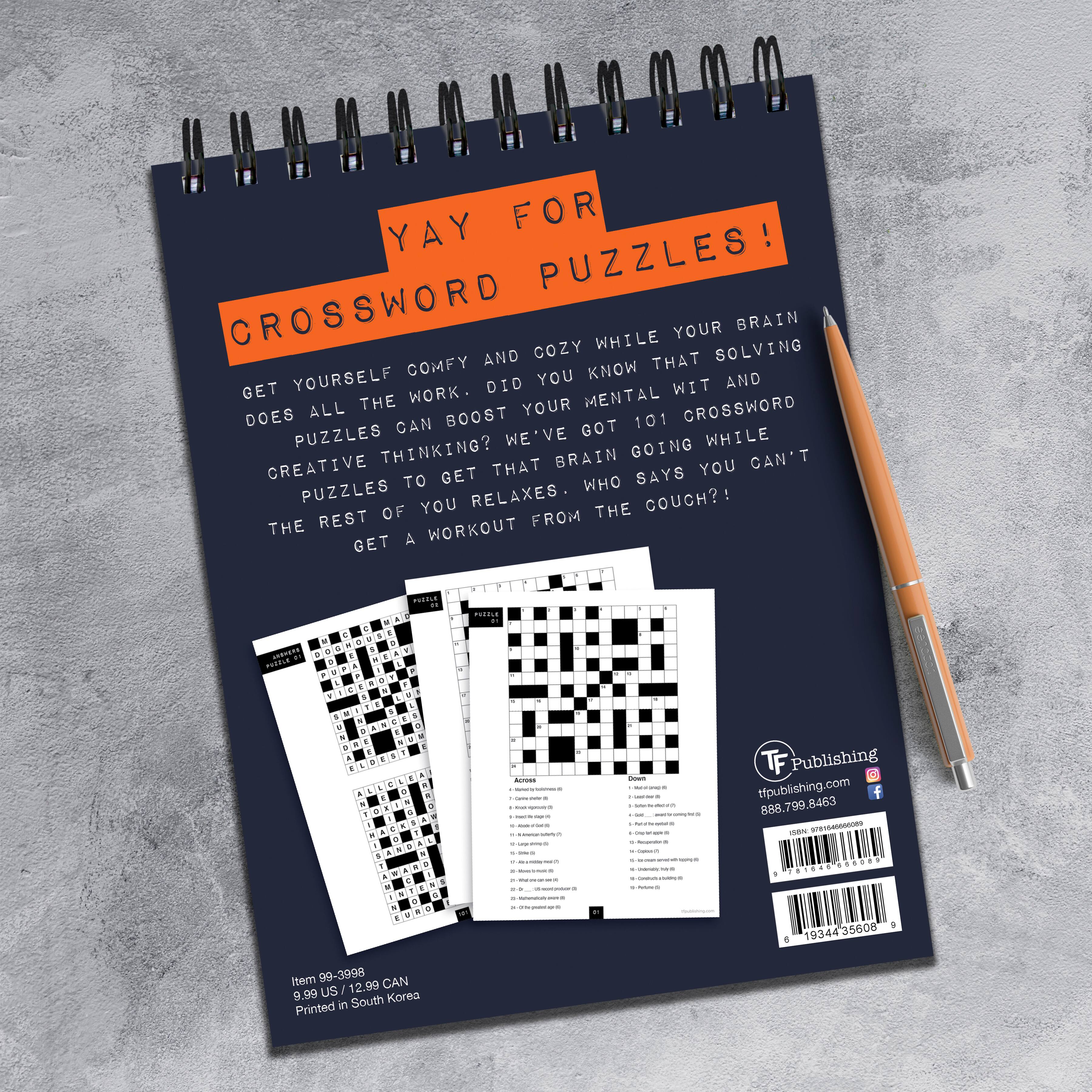 TF Publishing #StayatHome Crossword Puzzle Book Spiral Puzzle Pad