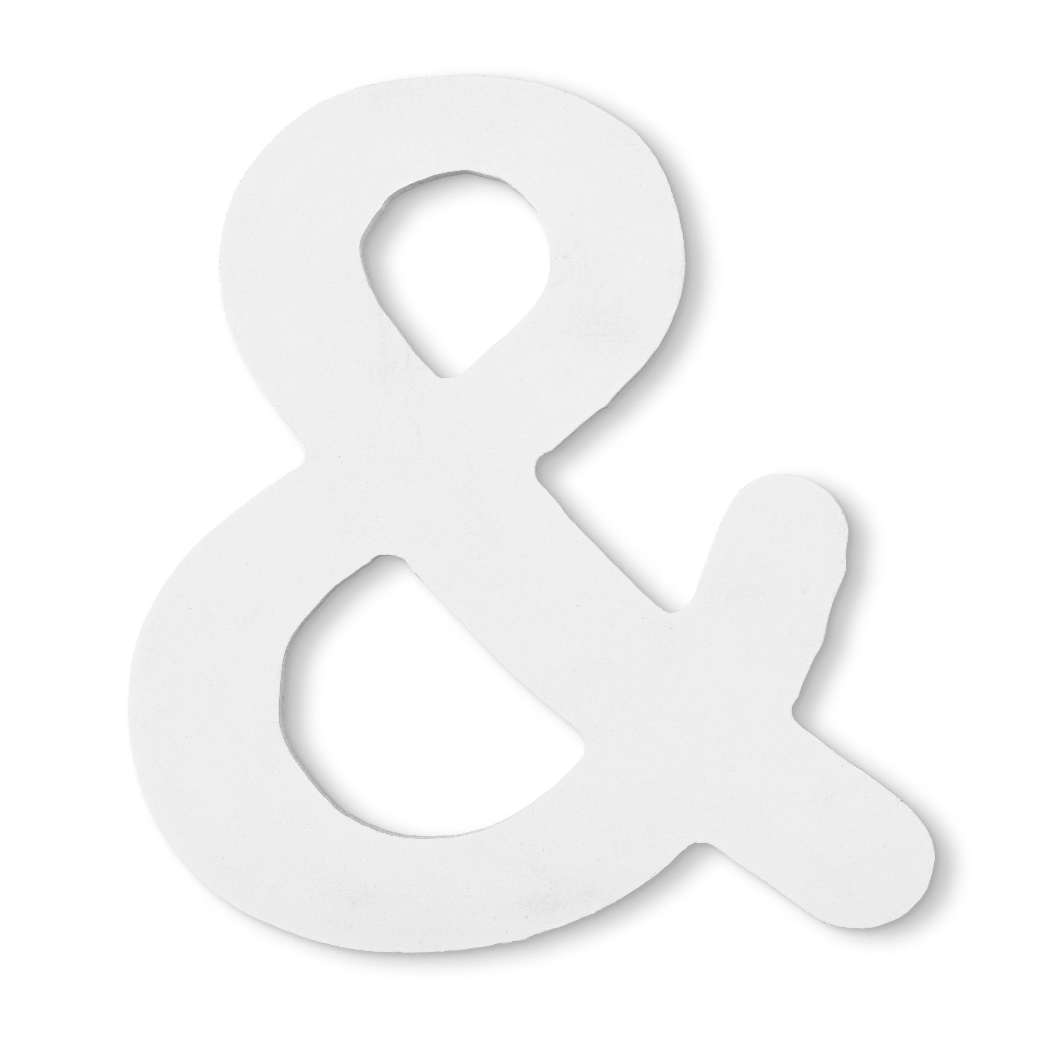 6 White Lowercase Wooden Letter- Ampersand by ArtMinds | 6 in