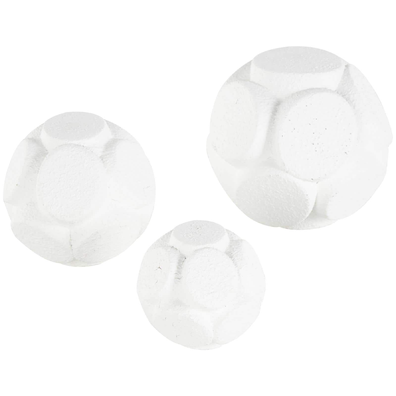 White Resin Textured Orbs Set