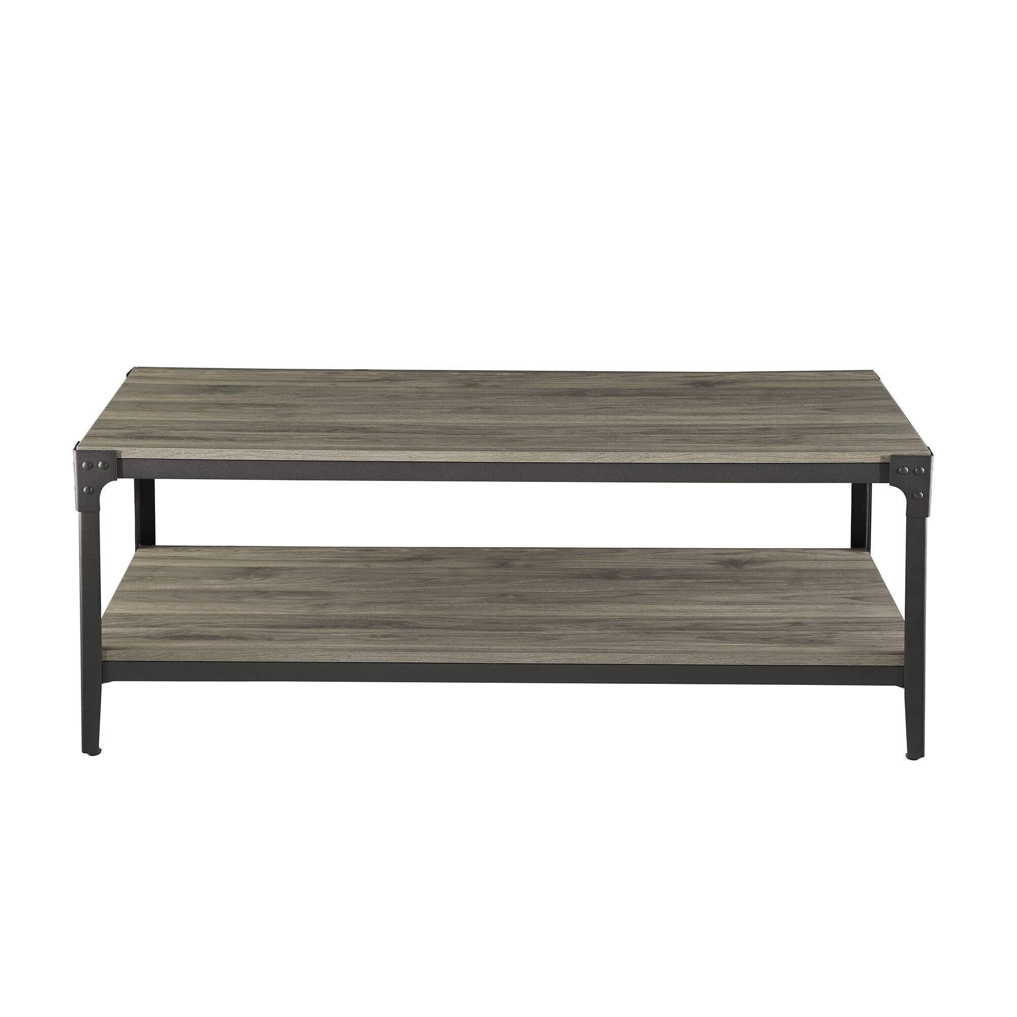 Walker Edison 48" Slate Gray Angle Iron Coffee Table