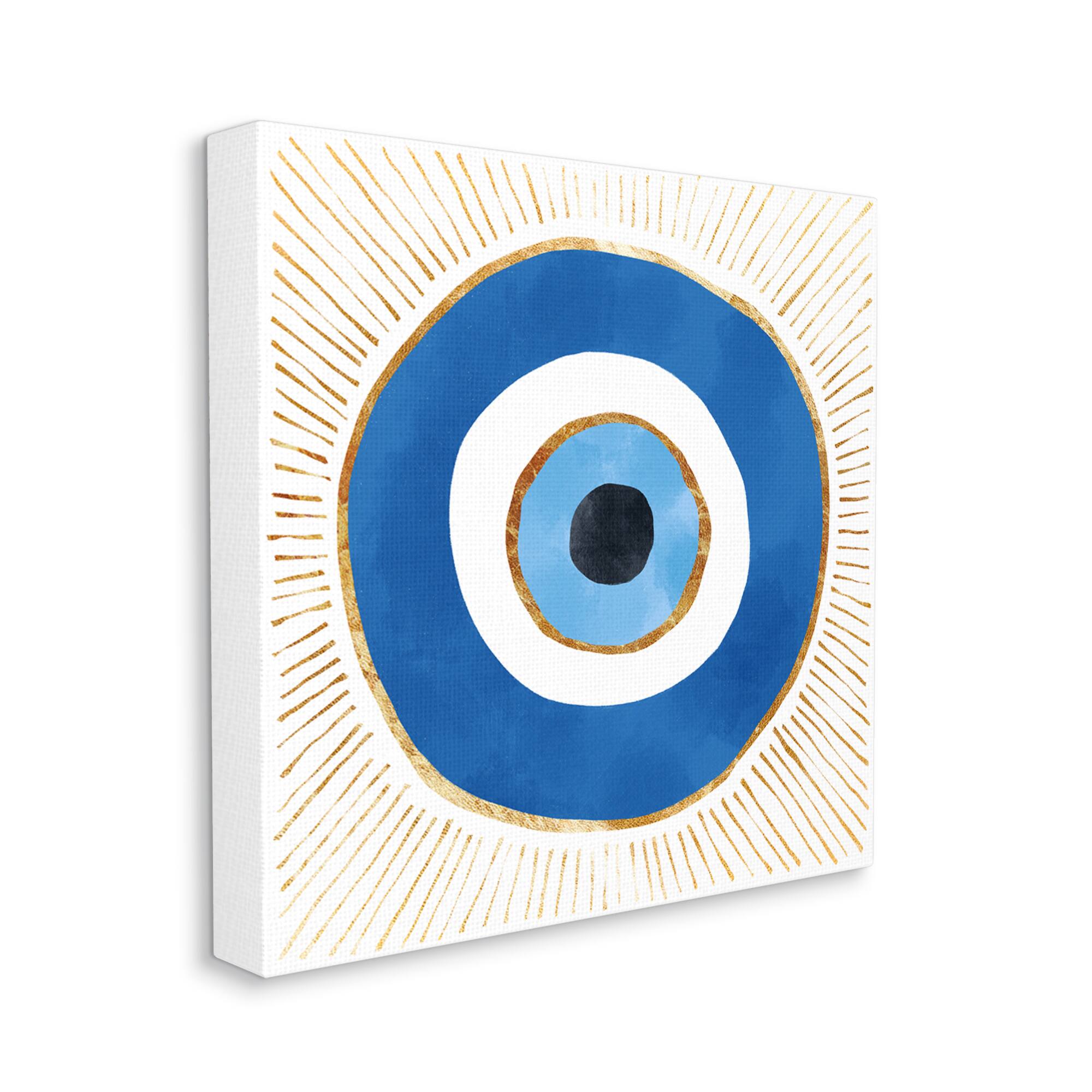 Stupell Industries Evil Eye Symbol Striped Rays Canvas Wall Art