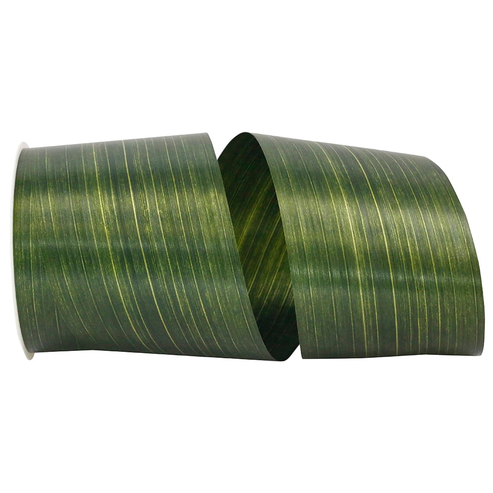 Metallic Green & Silver Aspidistra Leaf Ribbon, Wholesale Ribbon Supplier, Bulk  Ribbon Company