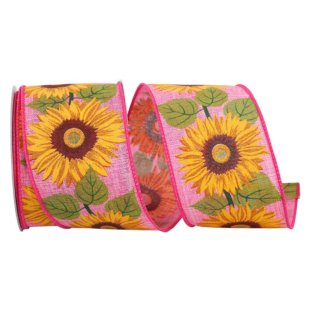 Amazon.com: Whaline 36 Yard Sunflower Wired Edge Ribbon 6