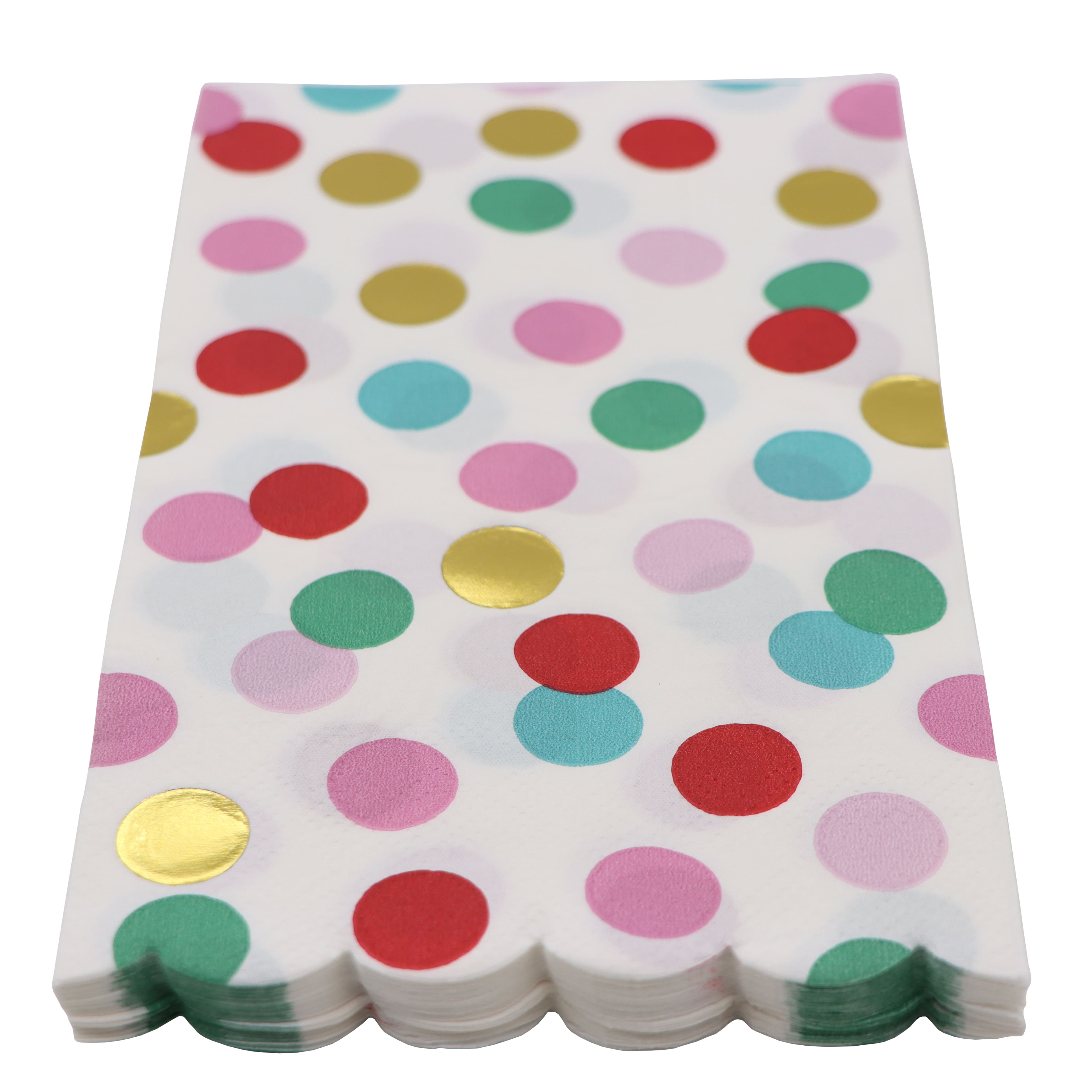 Large Dots Scalloped Paper Guest Napkins, 20ct. by Celebrate It&#x2122;