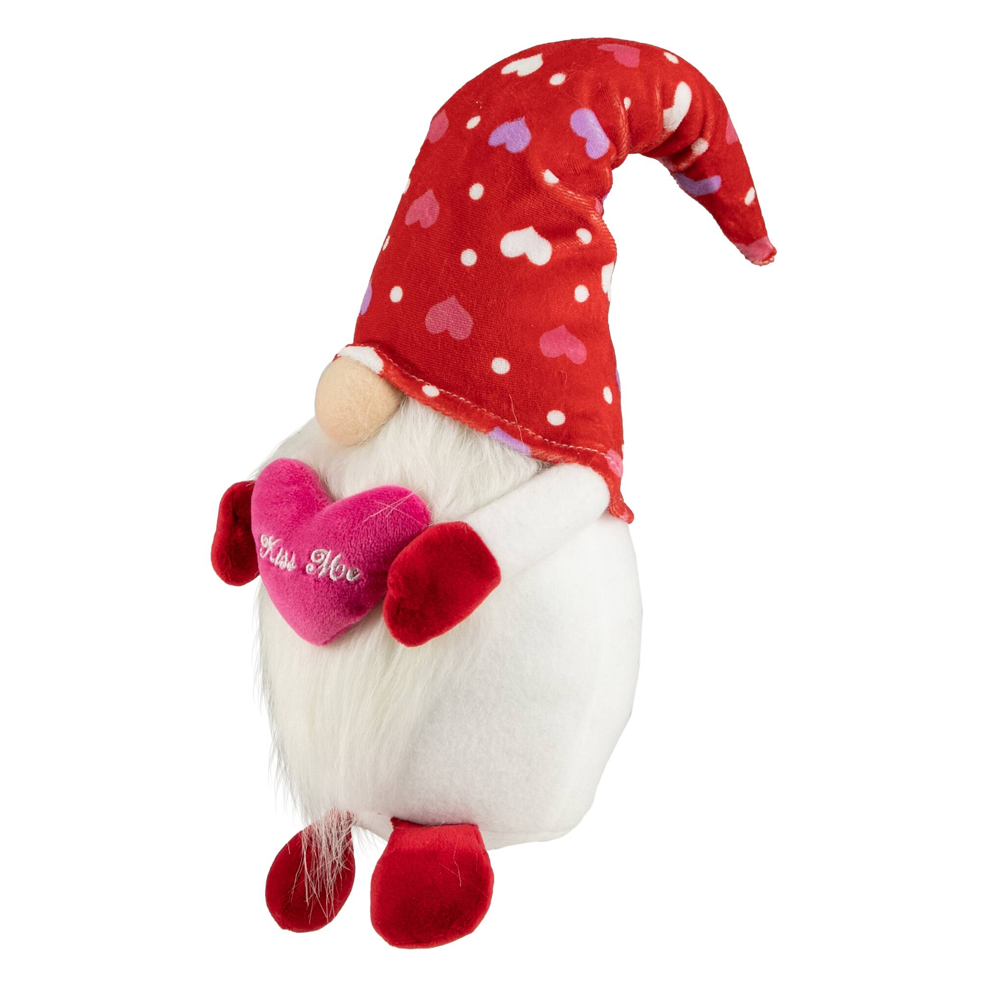 16&#x22; Red Hearts Kiss Me Valentine&#x27;s Day Gnome