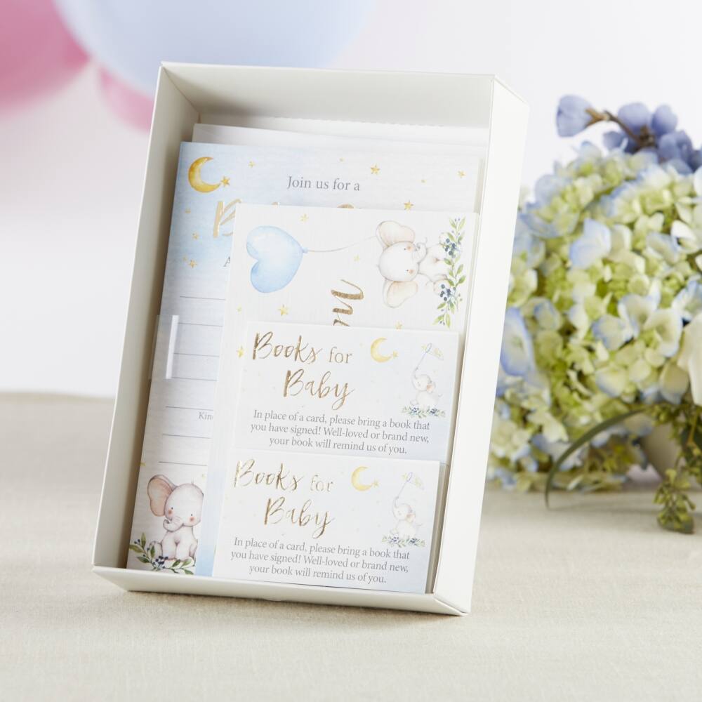 Kate Aspen&#xAE; Blue Elephant Baby Shower Invitation &#x26; Thank You Card Bundle