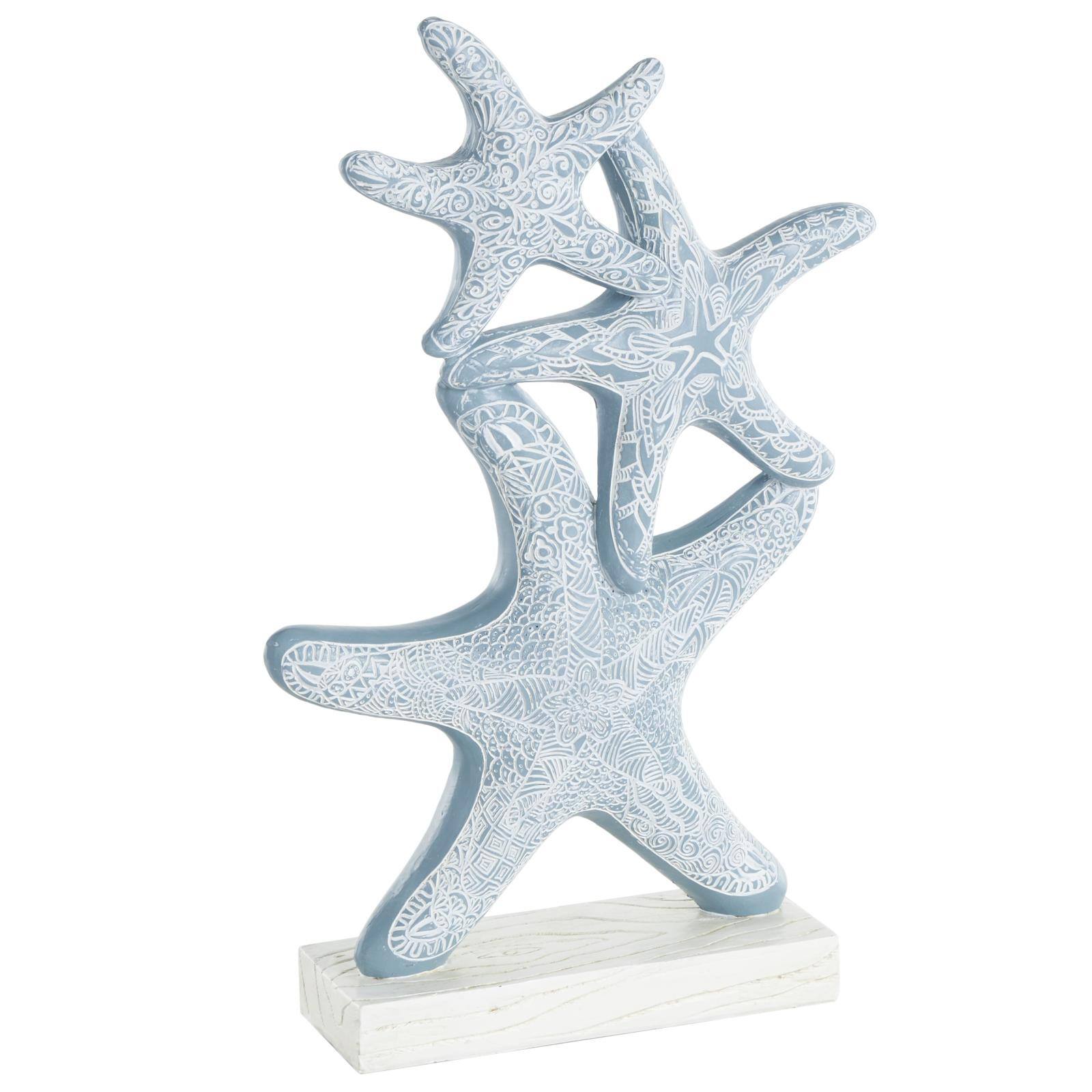 14" Blue Starfish Stacked Sculpture