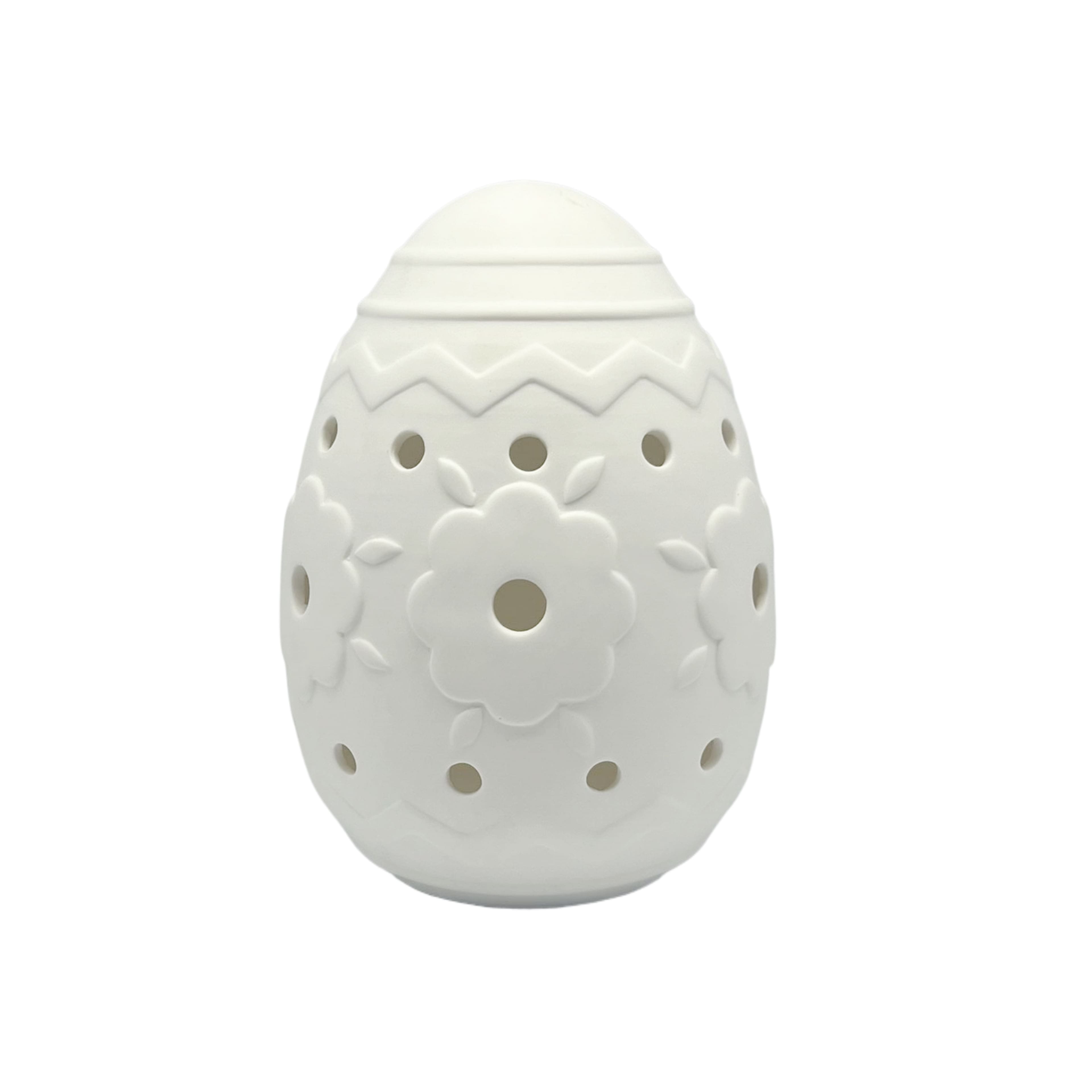 8&#x22; Unfinished Daisy Egg DIY LED Ceramic D&#xE9;cor by Make Market&#xAE;