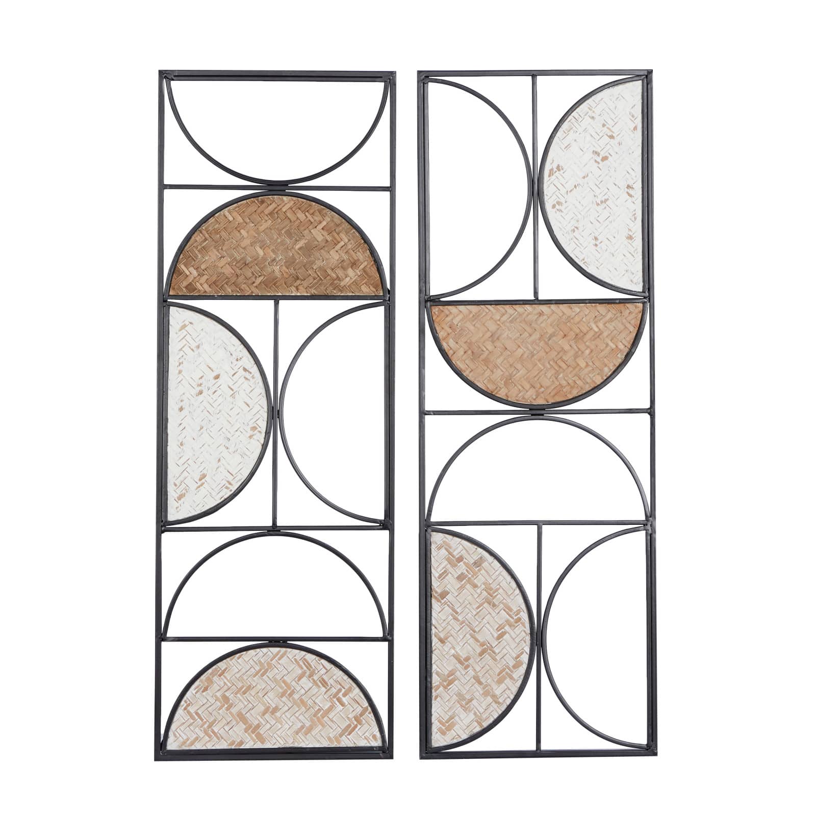 30&#x22; Brown Panels Metal Contemporary Wall D&#xE9;cor Set, 2ct.