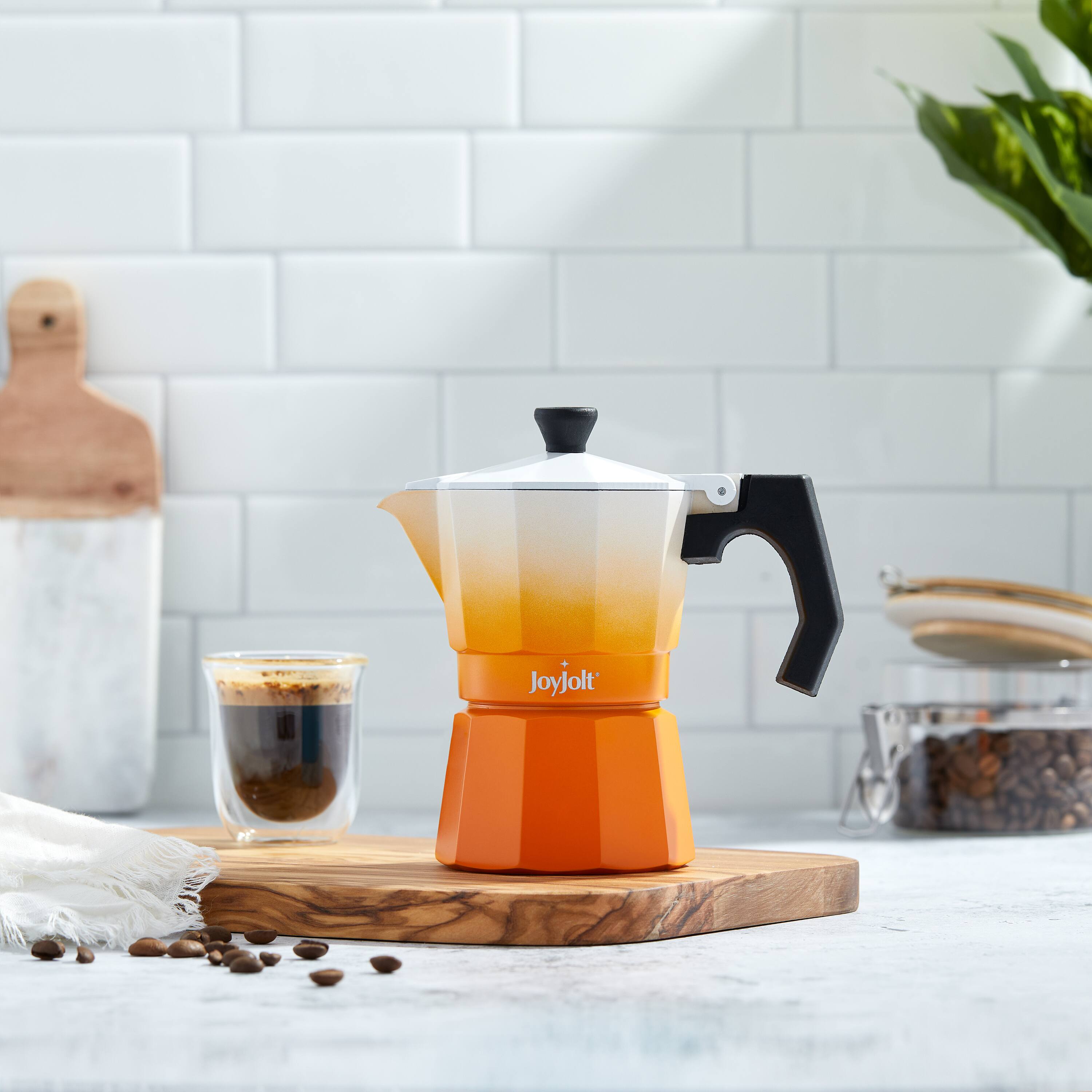 JoyJolt® Italian Moka Pot 3 Cup Stovetop Aluminum Espresso Maker